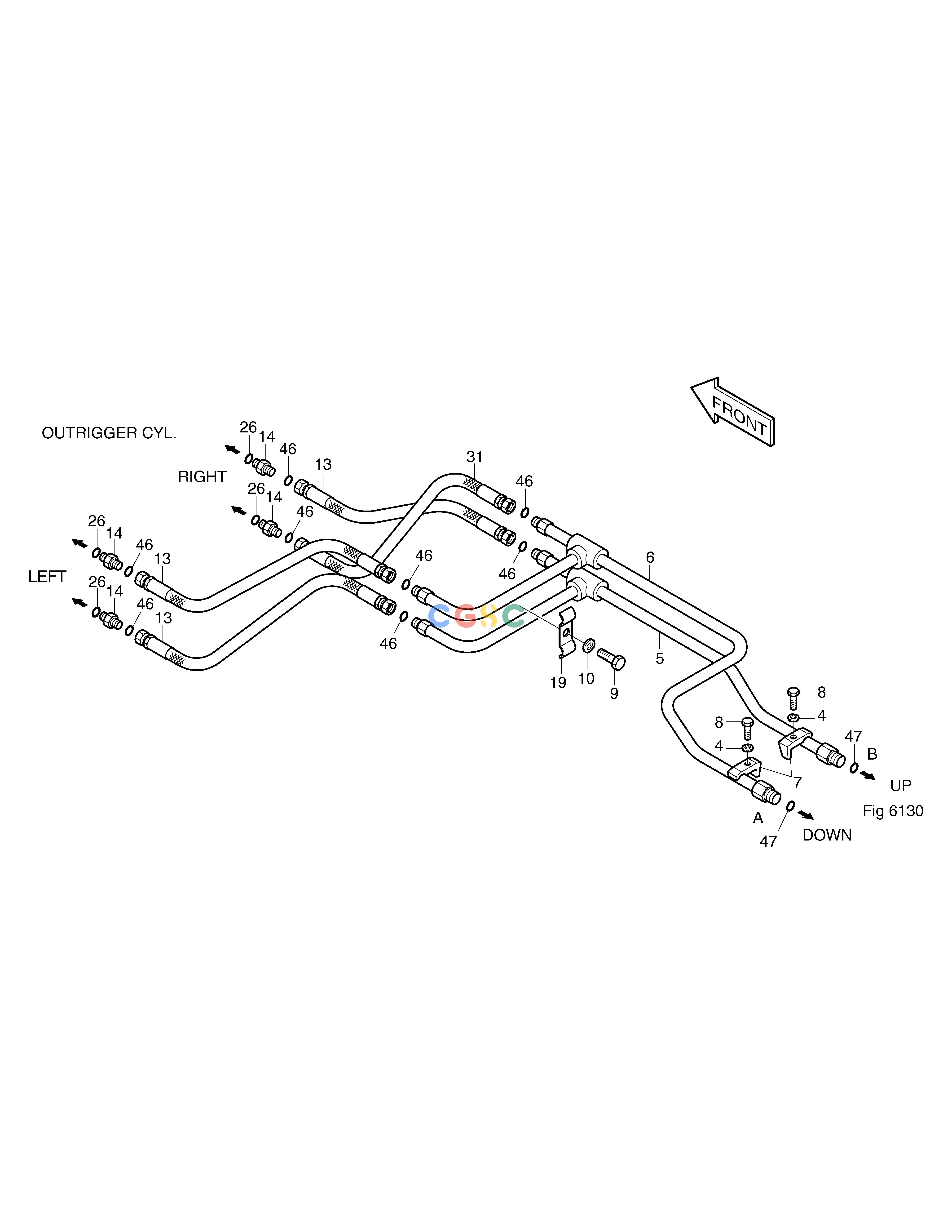 斗山零件查询FRONT OUTRIGGER PIPING(1)-BOLTING TYPE SOLAR 130W-V(2) Doosan parts catalog online