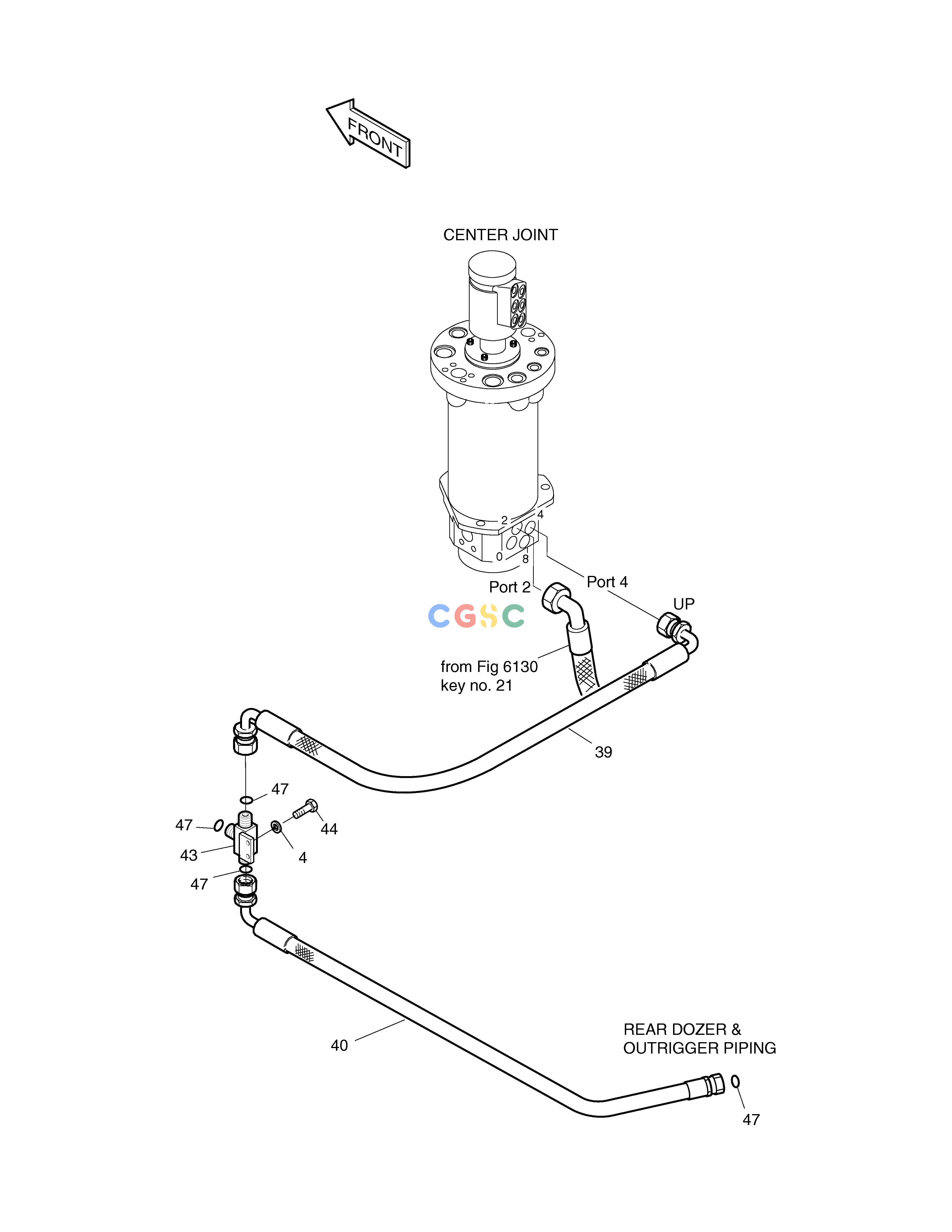 斗山零件查询FRONT OUTRIGGER PIPING(3)-BOLTING TYPE SOLAR 130W-V(2) Doosan parts catalog online