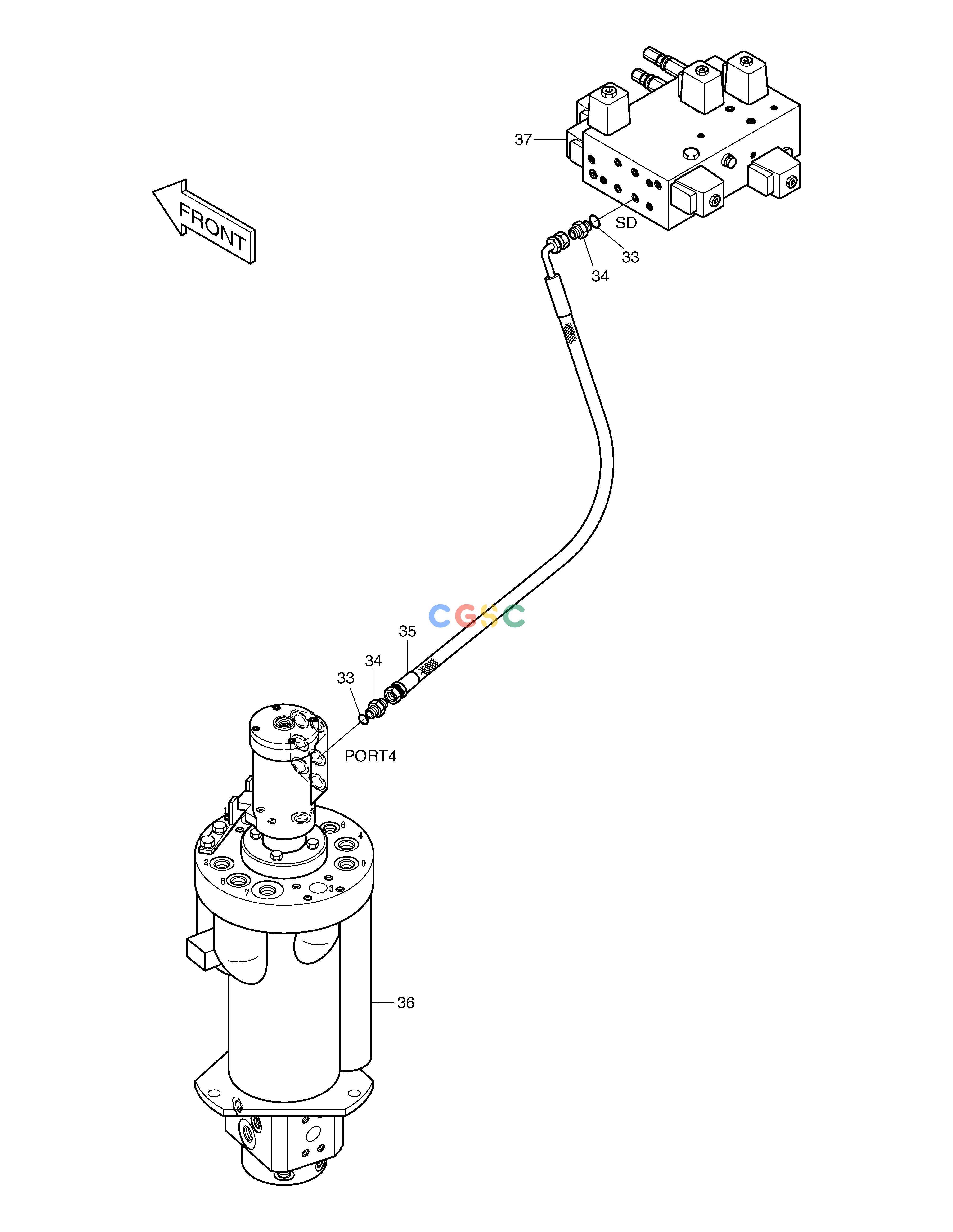 斗山零件查询FRONT OUTRIGGER PIPING(4)-BOLTING TYPE SOLAR 130W-V(2) Doosan parts catalog online