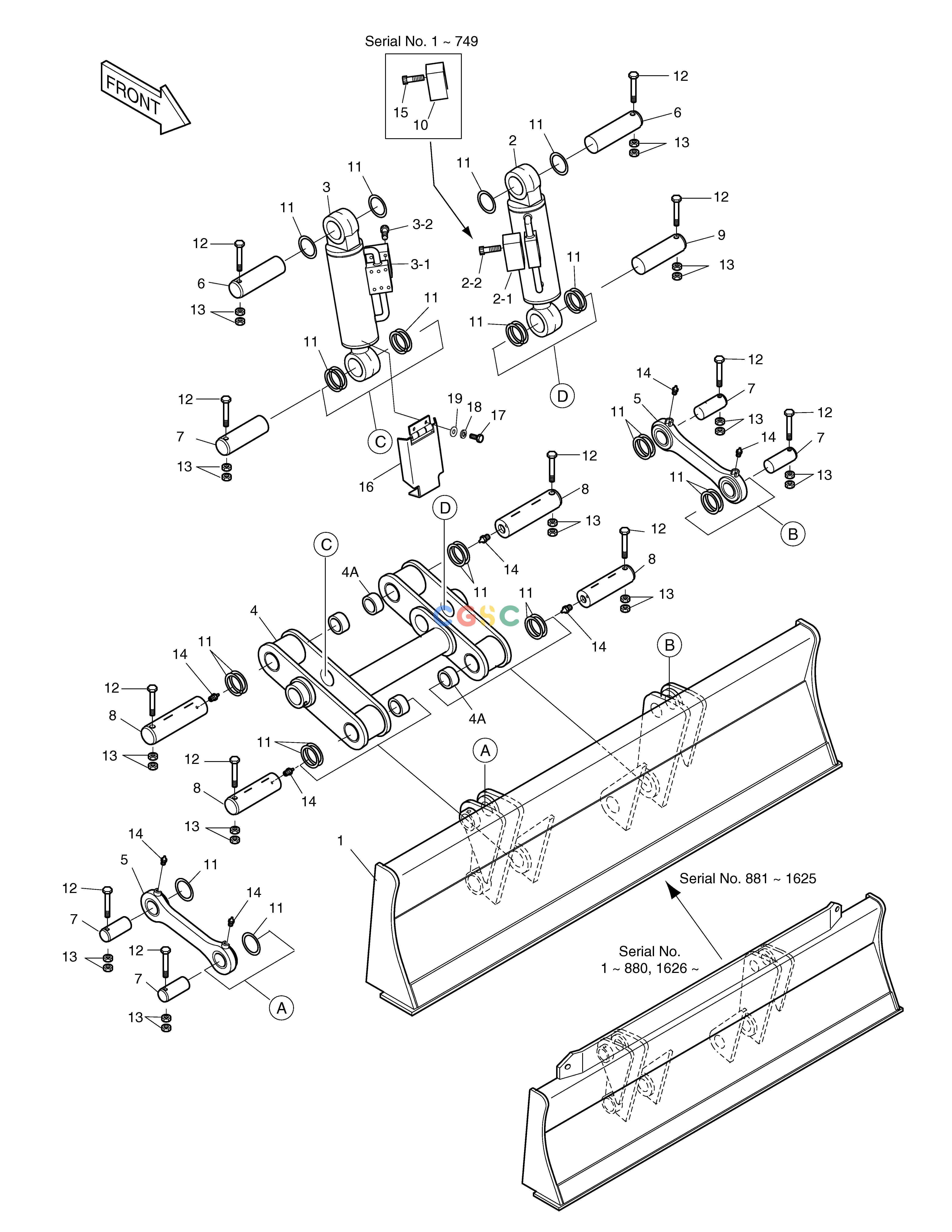 斗山零件查询FRONT BLADE-BOLTING TYPE SOLAR 130W-V(2) Doosan parts catalog online