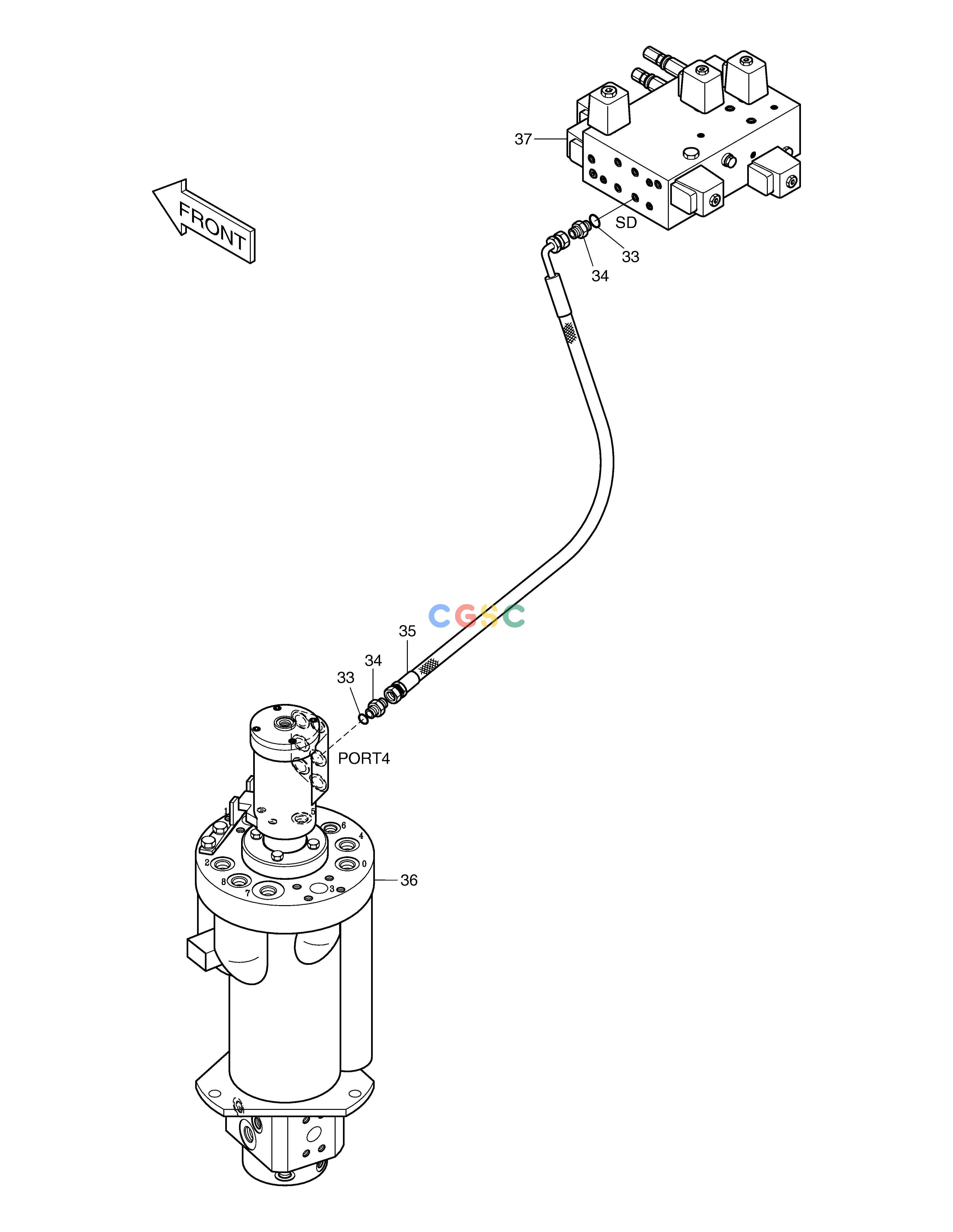 斗山零件查询FRONT DOZER PIPING(4)-BOLTING TYPE SOLAR 130W-V(2) Doosan parts catalog online