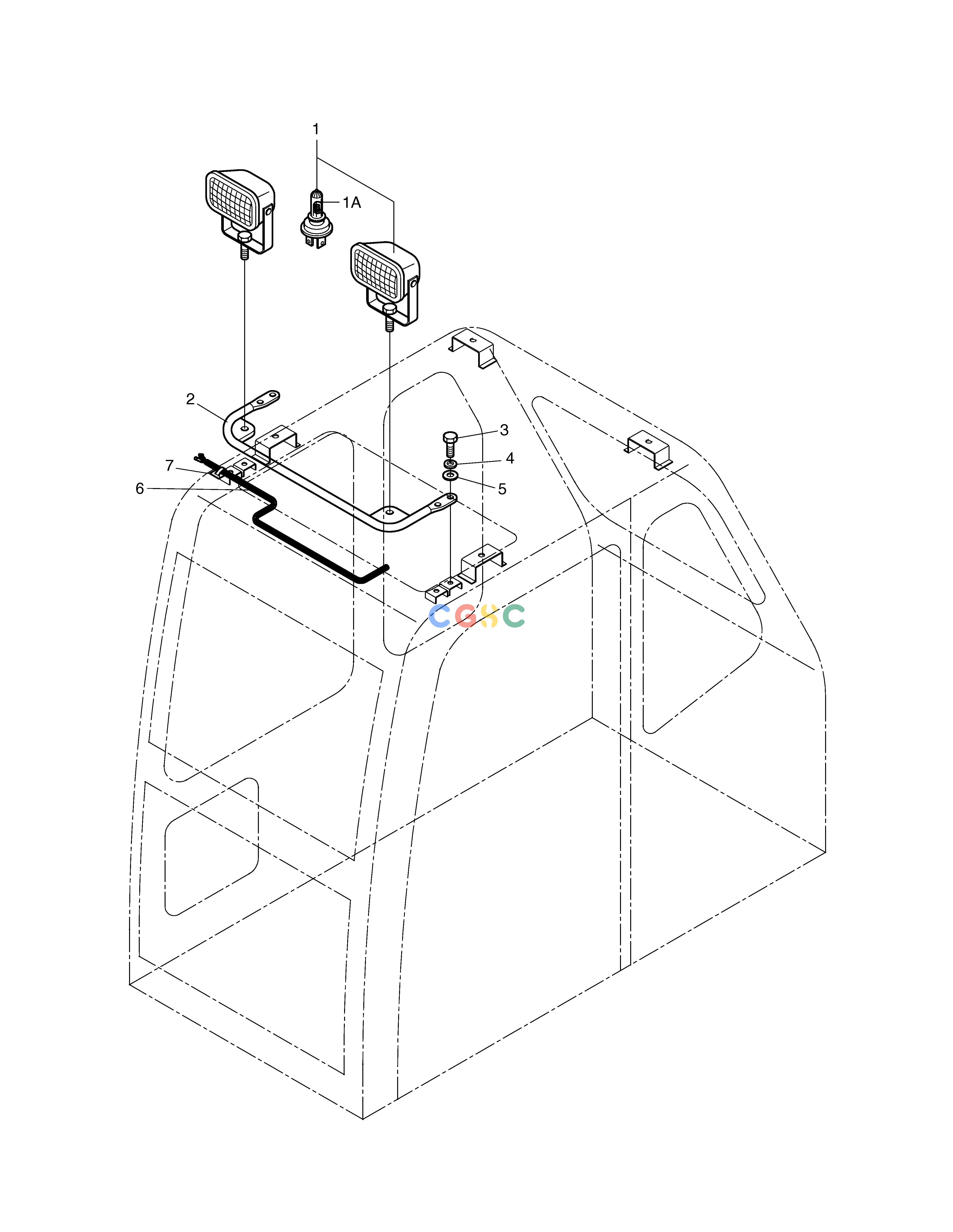斗山零件查询CABIN LAMP-OPT. SOLAR 130W-V(2) Doosan parts catalog online