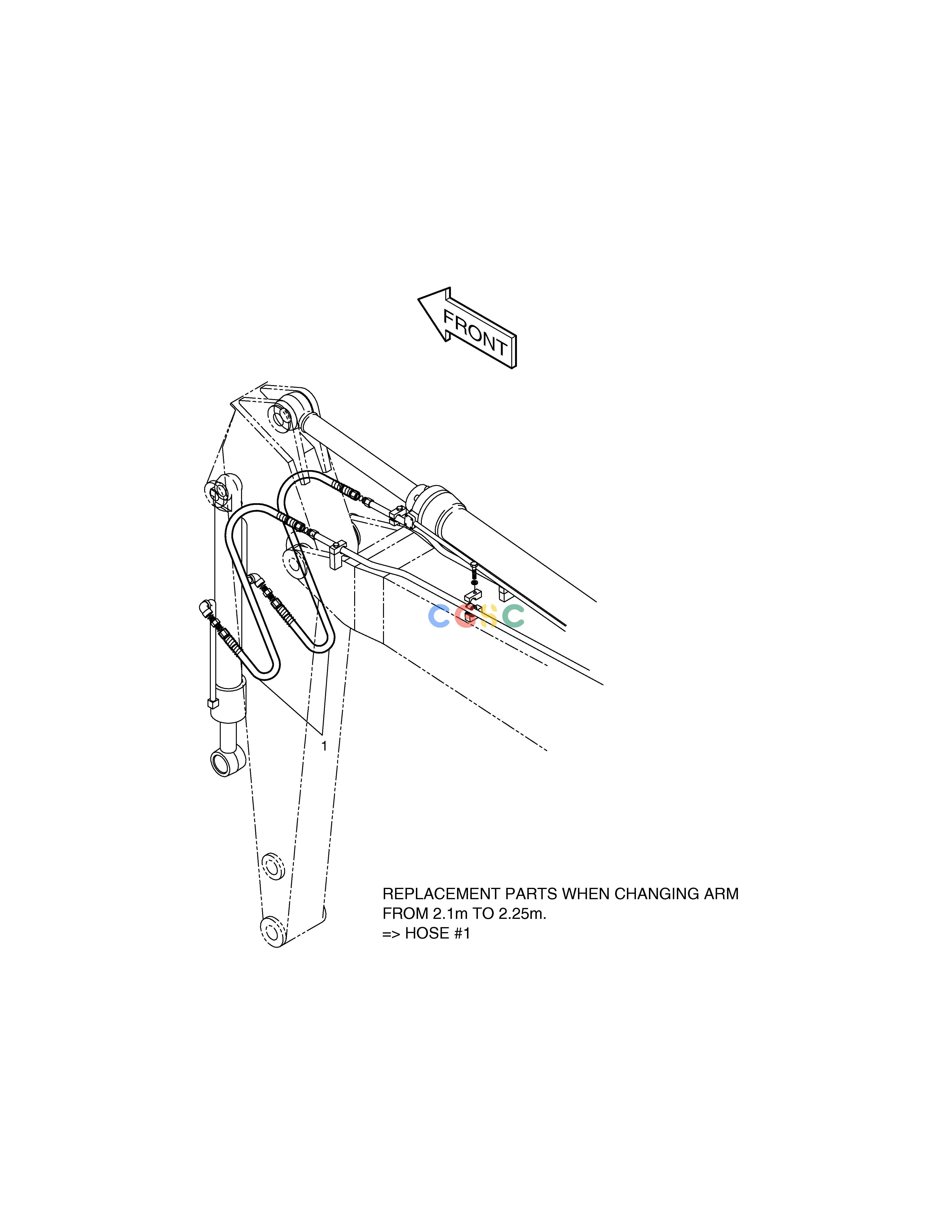 斗山零件查询FRONT PIPING-BOOM4.3m+ARM2.25m SOLAR 130W-V(2) Doosan parts catalog online