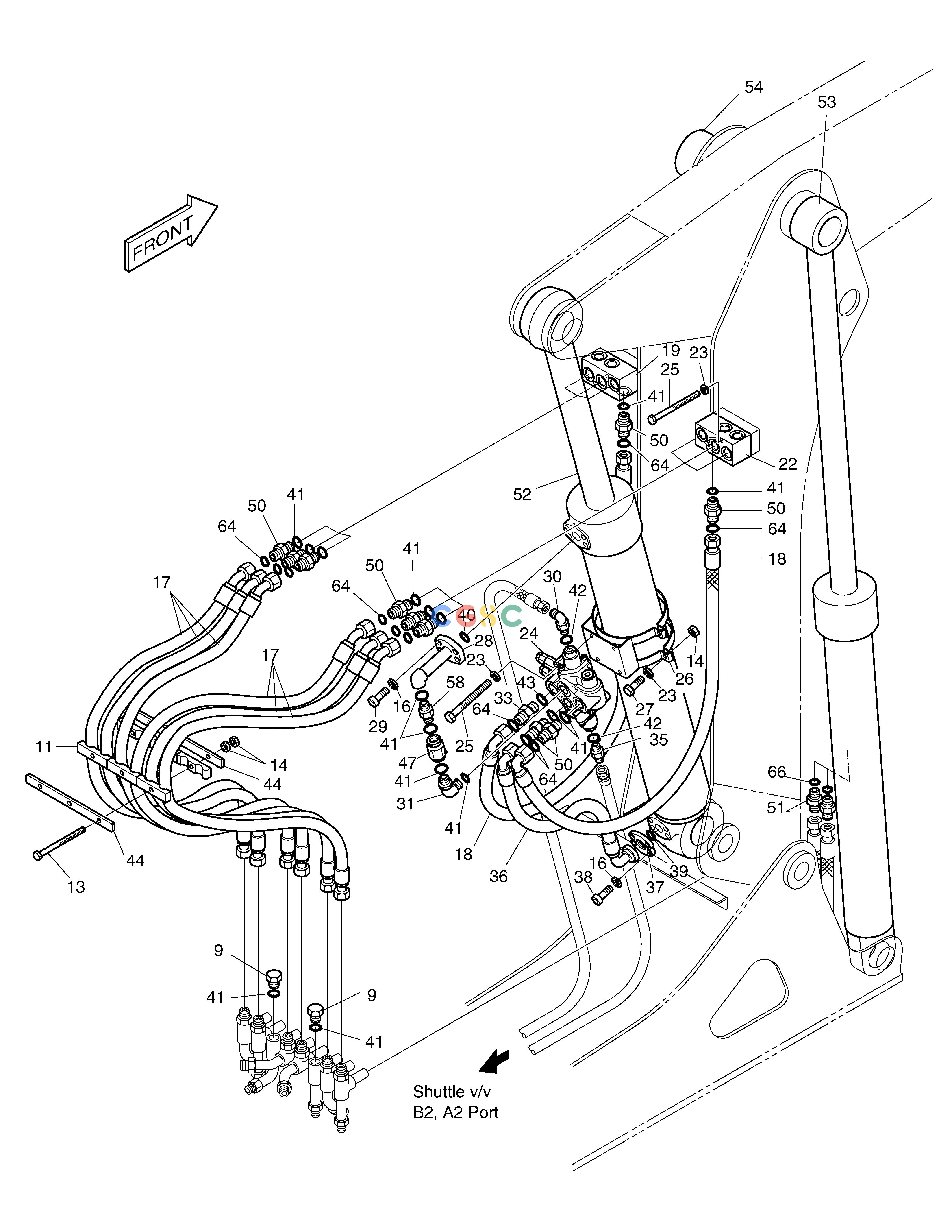 斗山零件查询FRONT PIPING(1)-ARTI.BOOM SOLAR 130W-V(2) Doosan parts catalog online