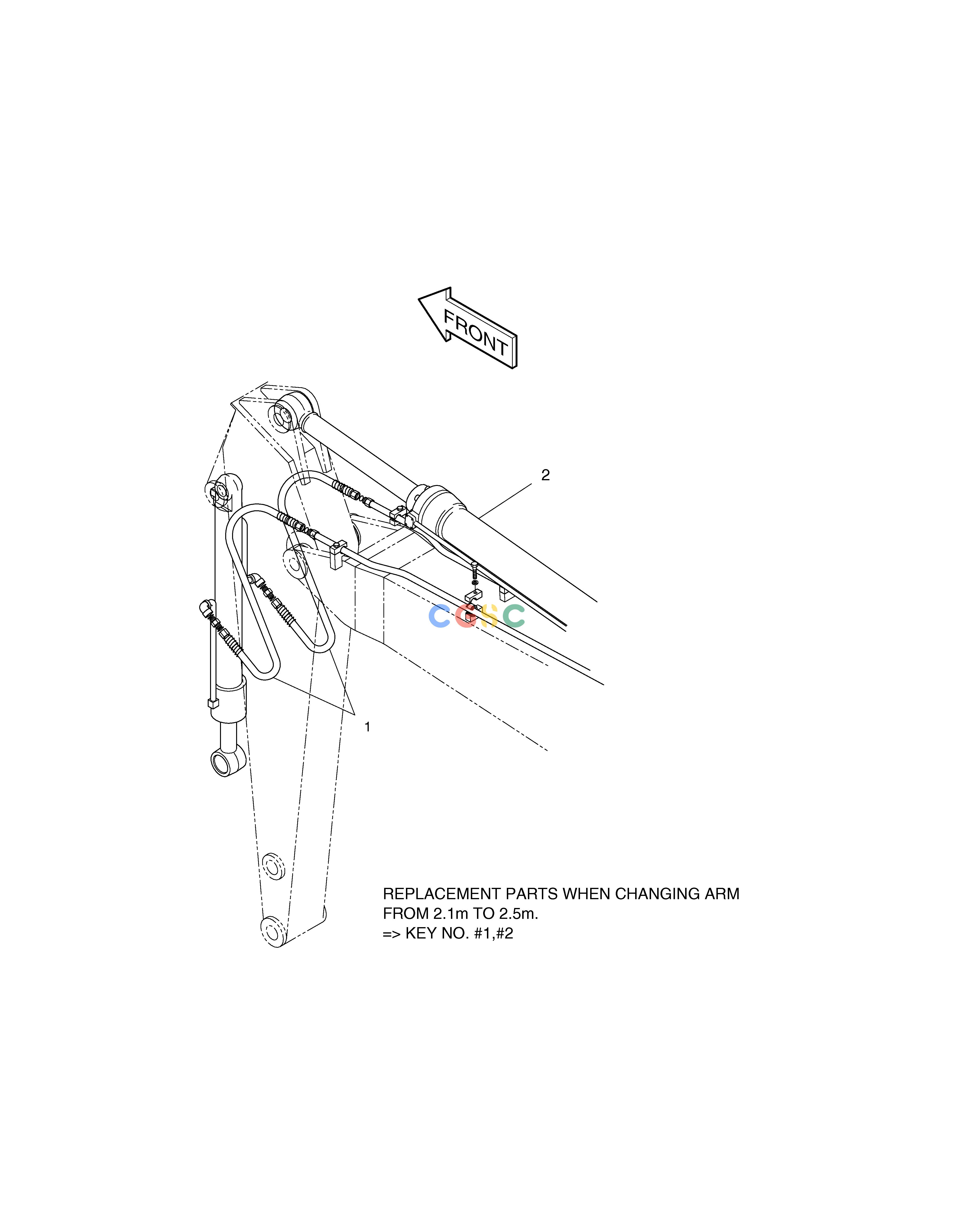斗山零件查询FRONT PIPING-BOOM4.3m+ARM2.5m SOLAR 130W-V(2) Doosan parts catalog online