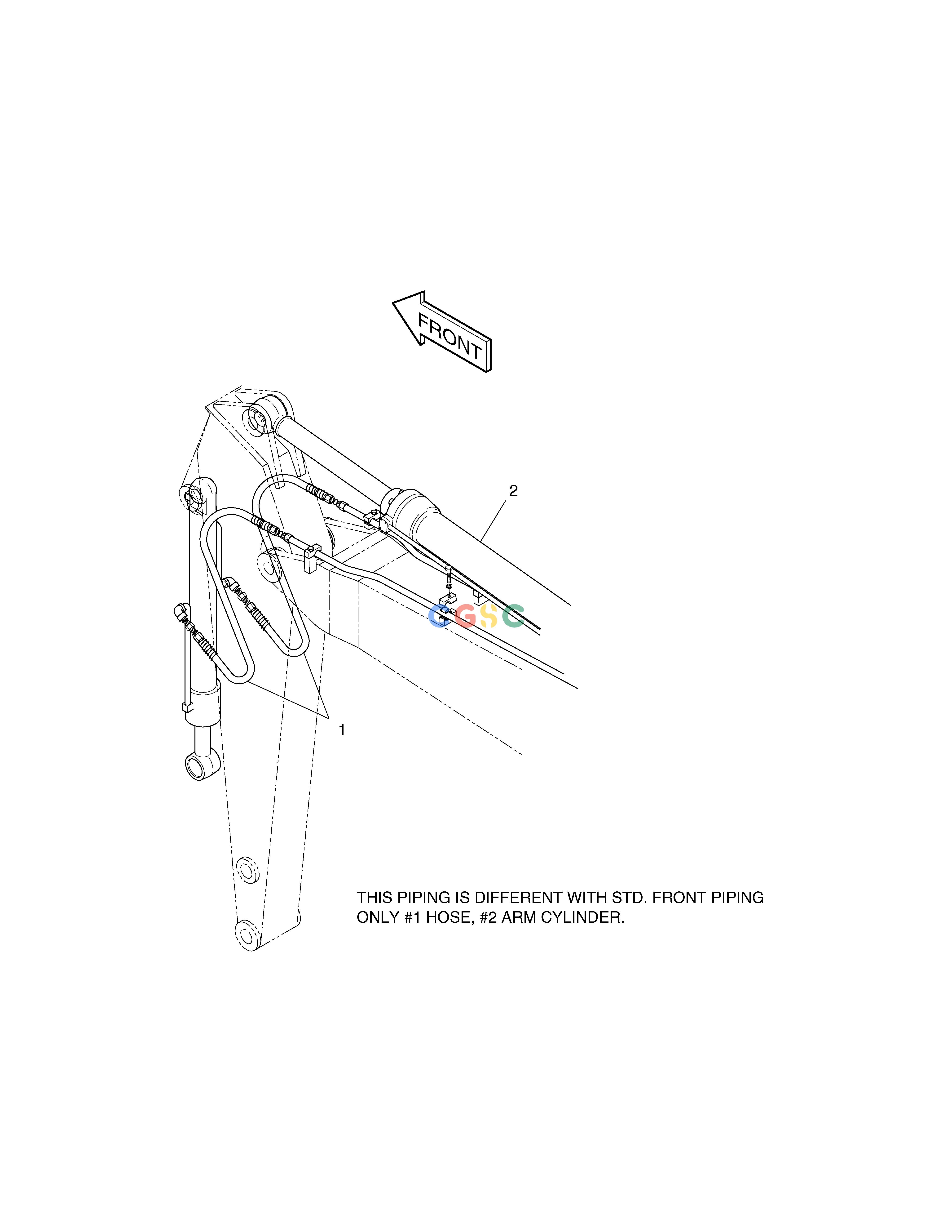 斗山零件查询FRONT PIPING-BOOM4.3m+ARM3.0m SOLAR 130W-V(2) Doosan parts catalog online