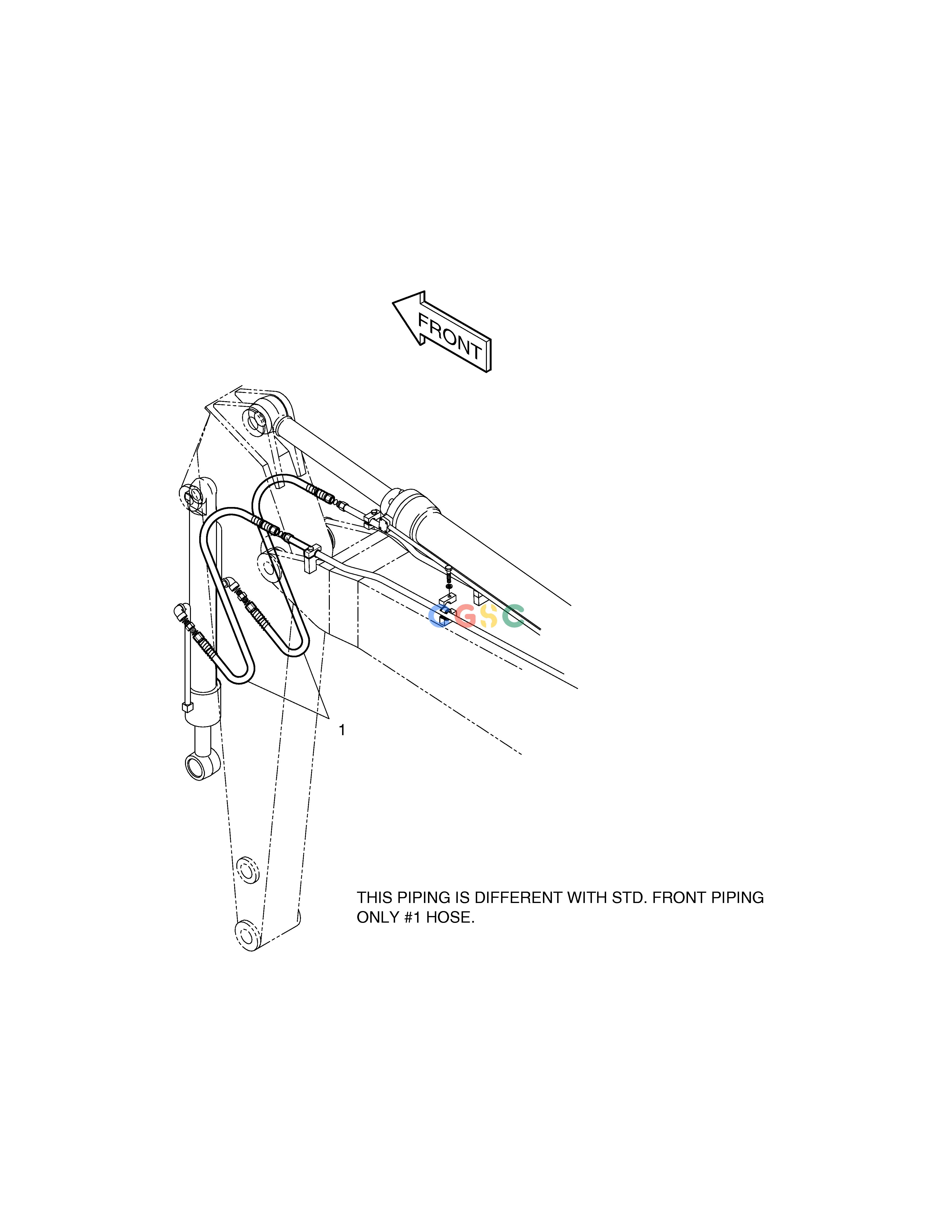 斗山零件查询FRONT PIPING-BOOM4.3m+ARM1.9m SOLAR 130W-V(2) Doosan parts catalog online