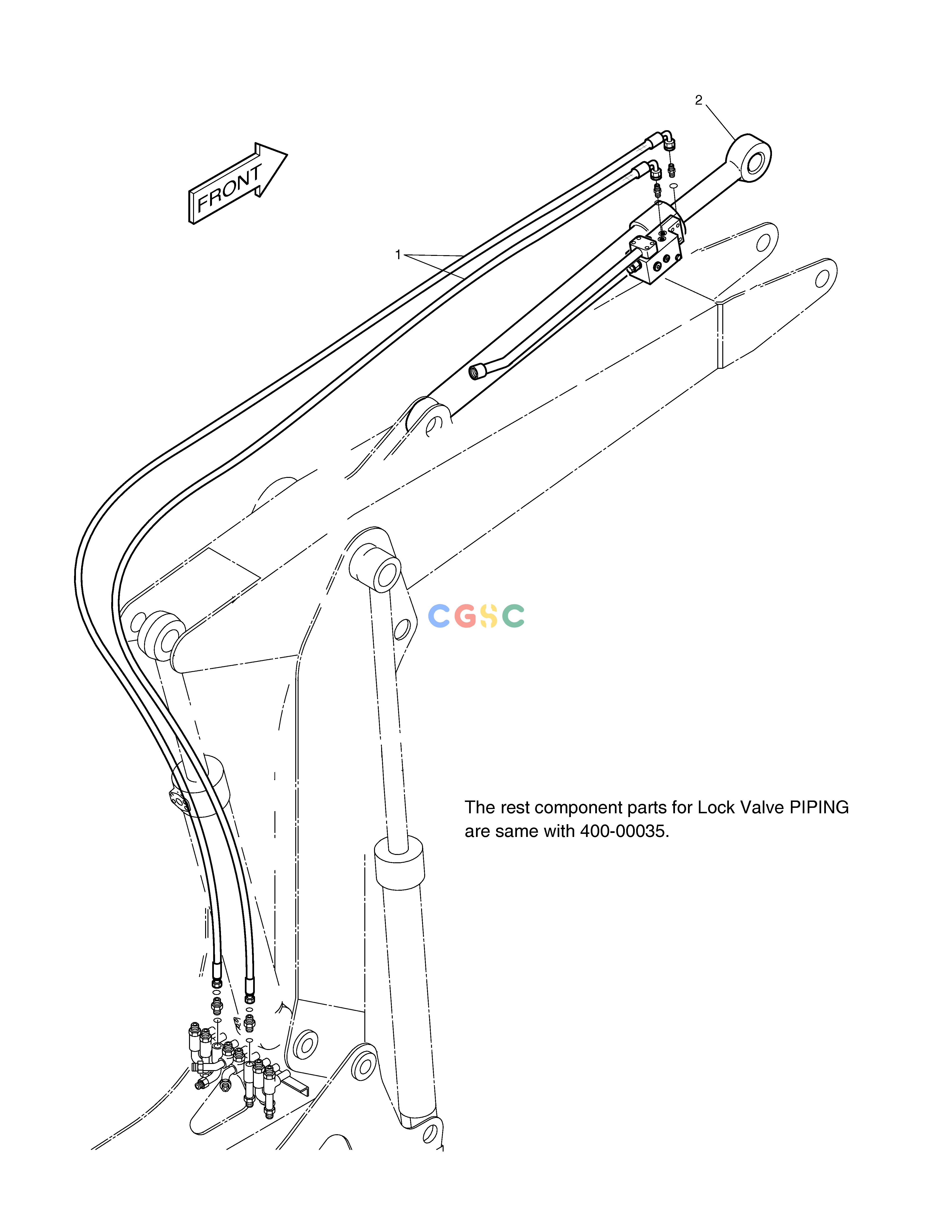 斗山零件查询LOCK VALVE PIPING-UPPER BOOM 3.3m SOLAR 130W-V(2) Doosan parts catalog online