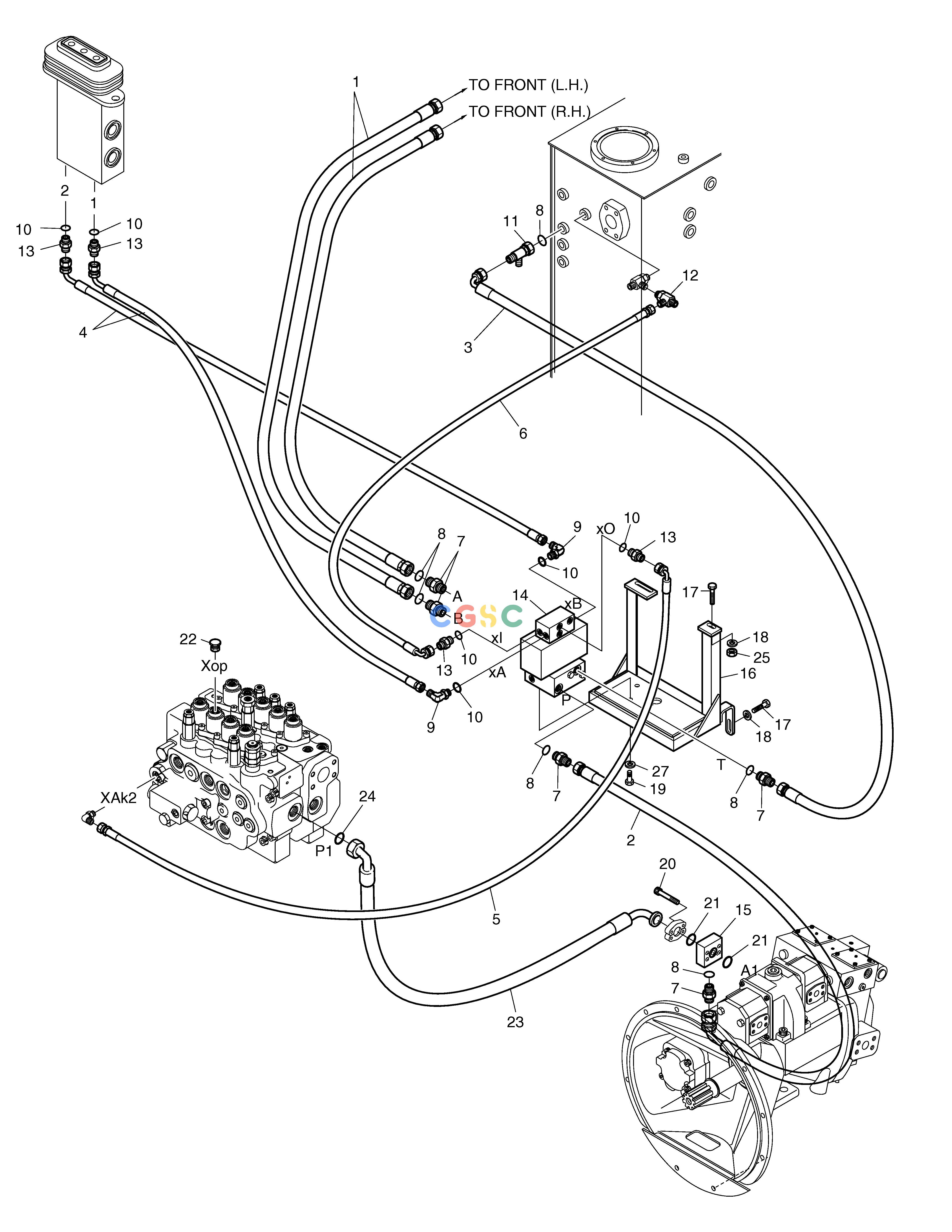 斗山零件查询MAIN PIPING-ROTATION & TILTING SOLAR 130W-V(2) Doosan parts catalog online