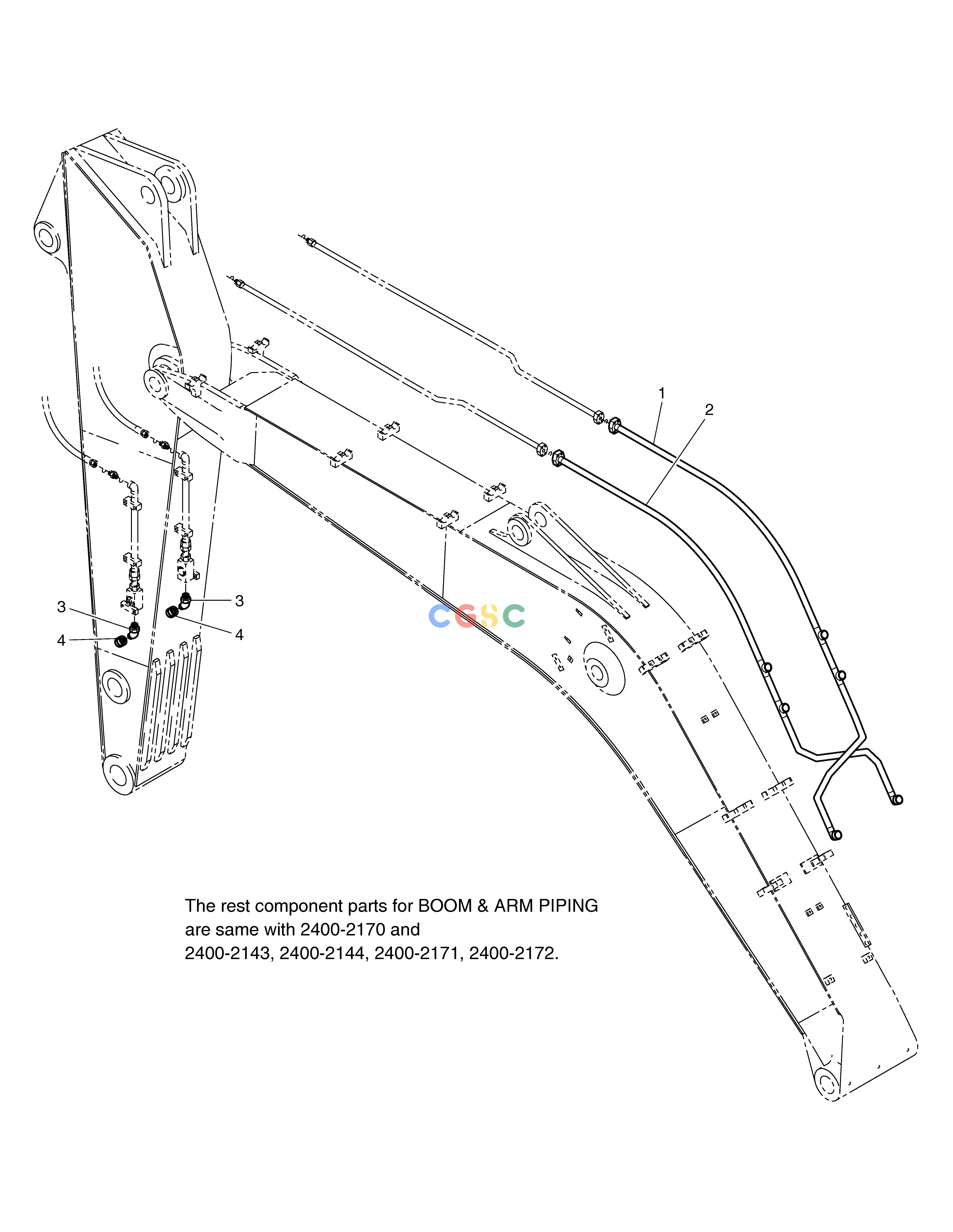 斗山零件查询FRONT PIPING(BOOM 4.3m)-KOREA SOLAR 130W-V(2) Doosan parts catalog online