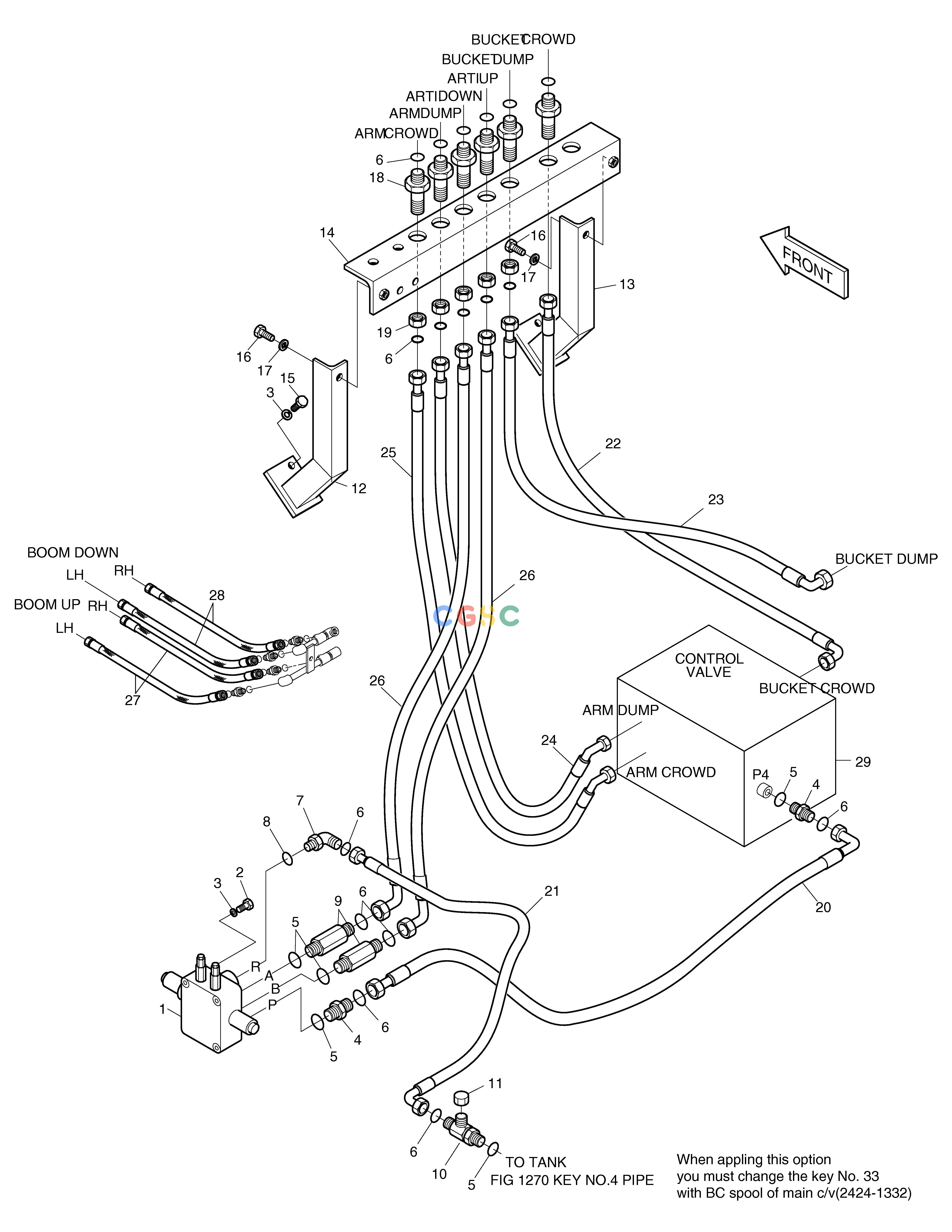 斗山零件查询MAIN PIPING-ARTI. BOOM SOLAR 130W-V(2) Doosan parts catalog online