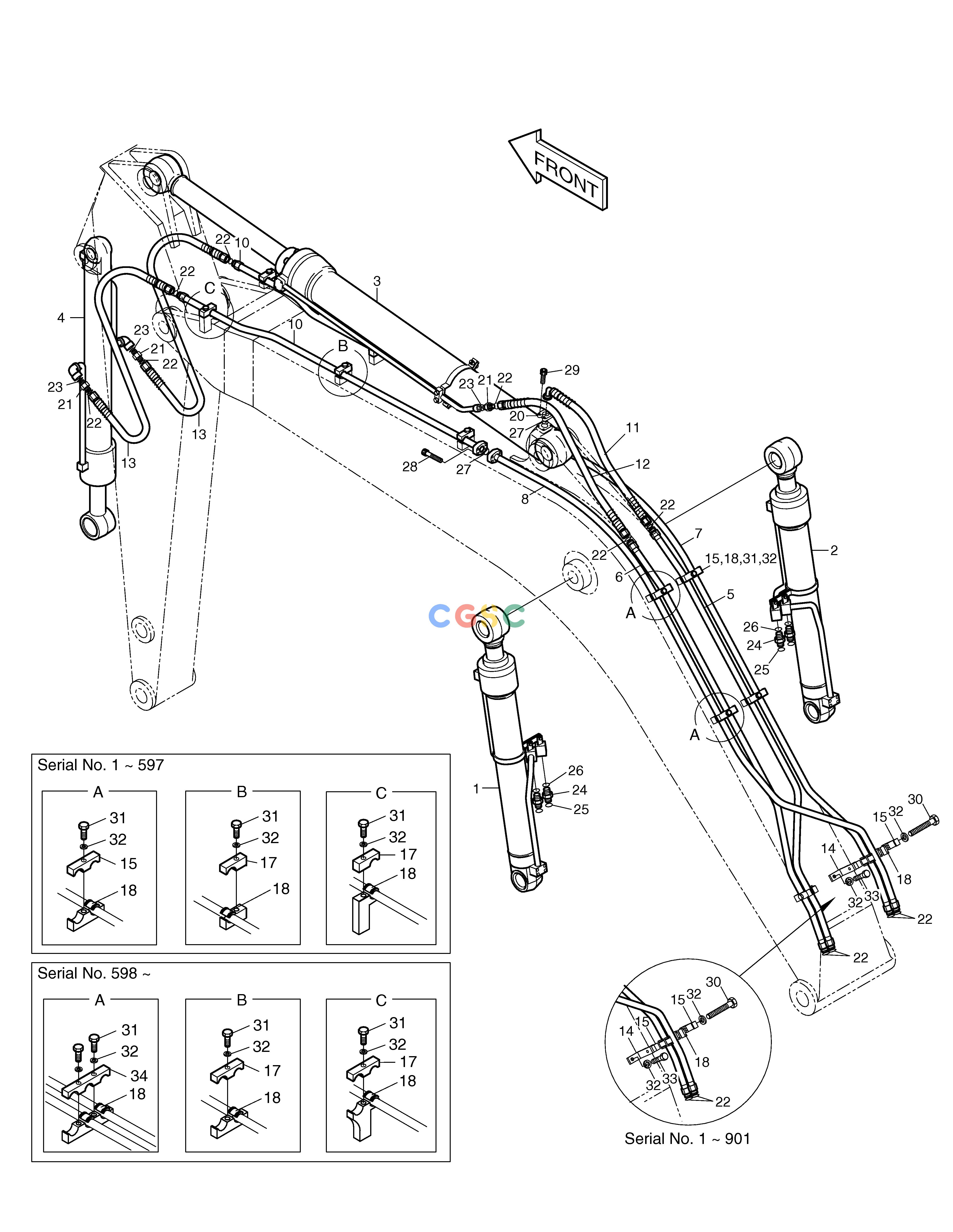 斗山零件查询FRONT PIPING SOLAR 130LC-V Doosan parts catalog online