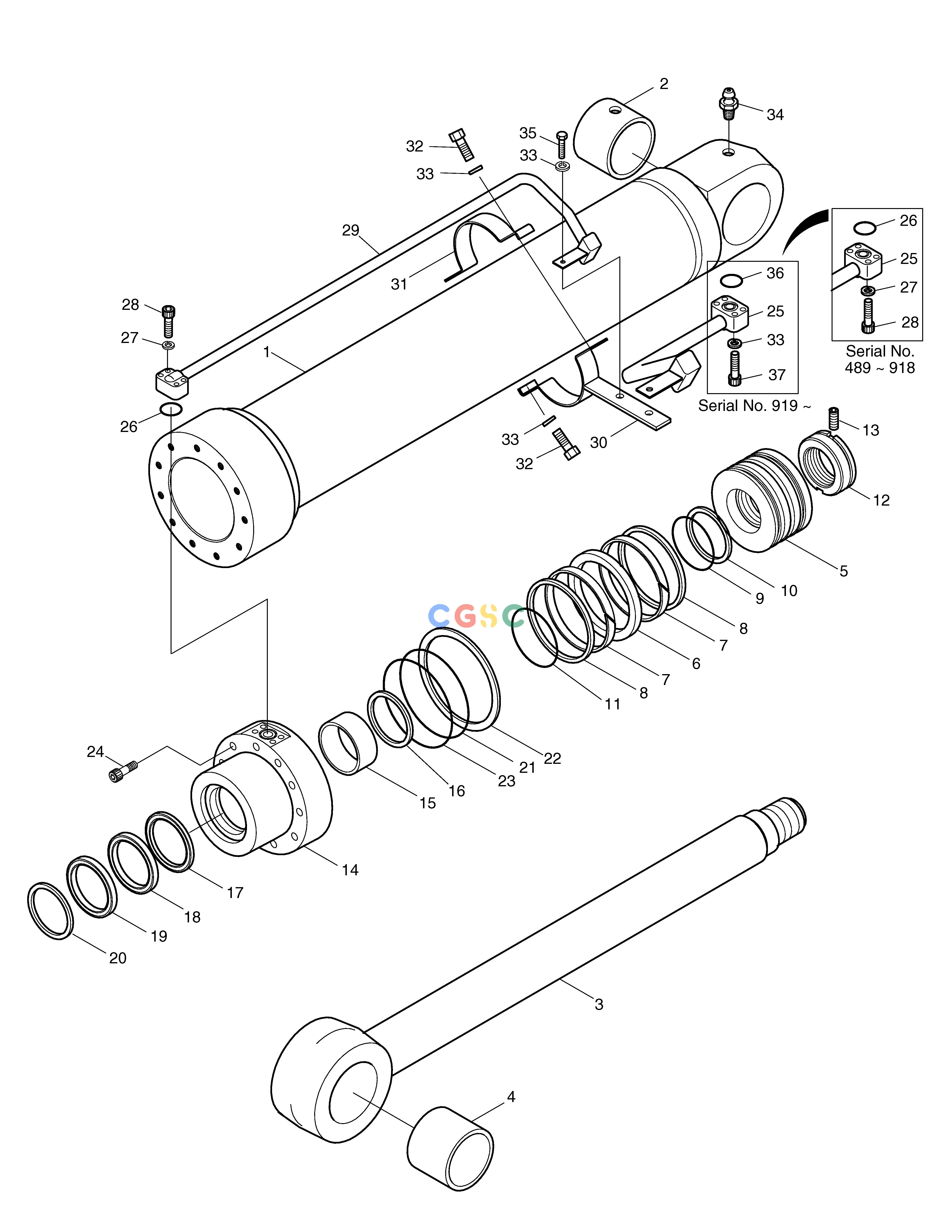 斗山零件查询BOOM CYLINDER(L.H)-E.D SOLAR 130LC-V Doosan parts catalog online
