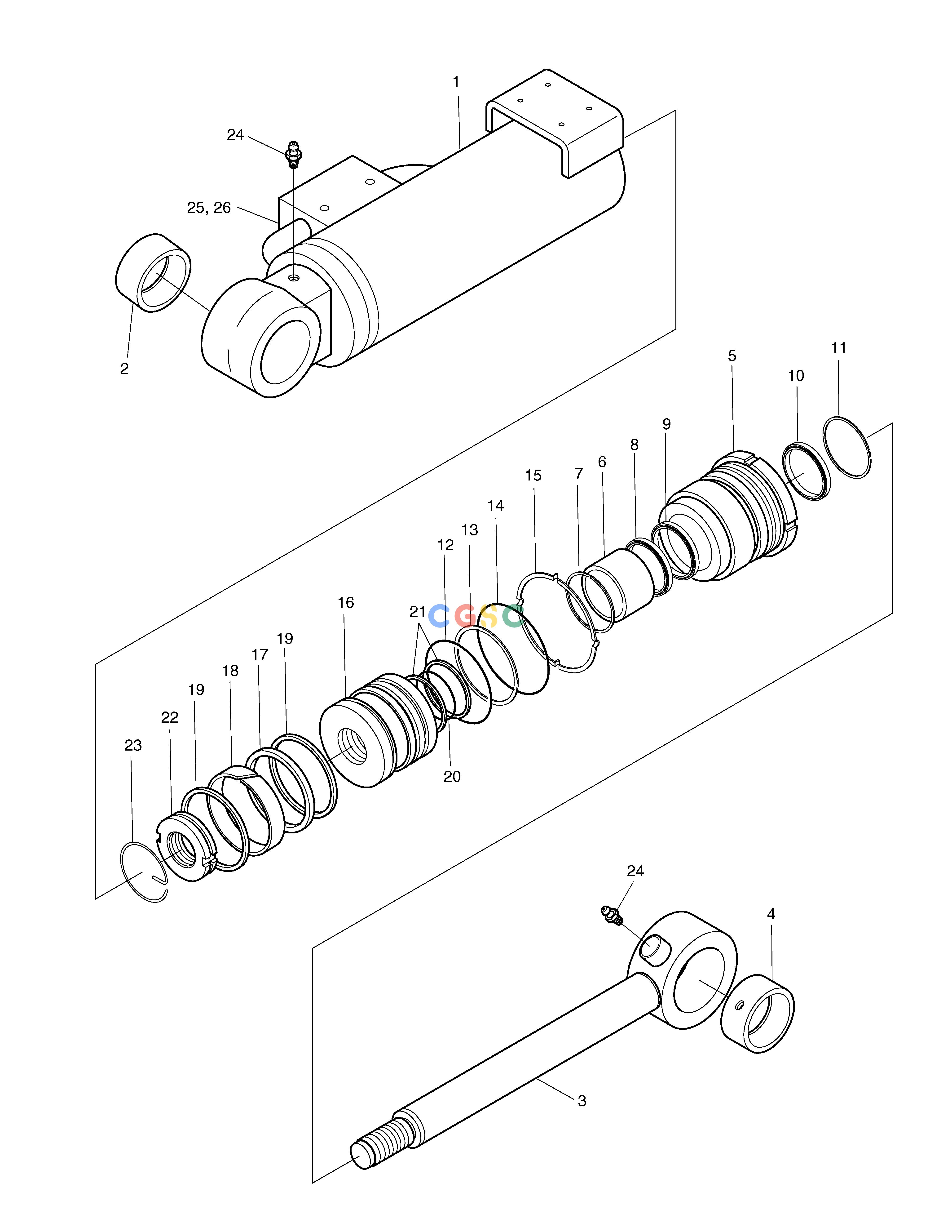 斗山零件查询DOZER CYLINDER-L.H SOLAR 130LC-V Doosan parts catalog online