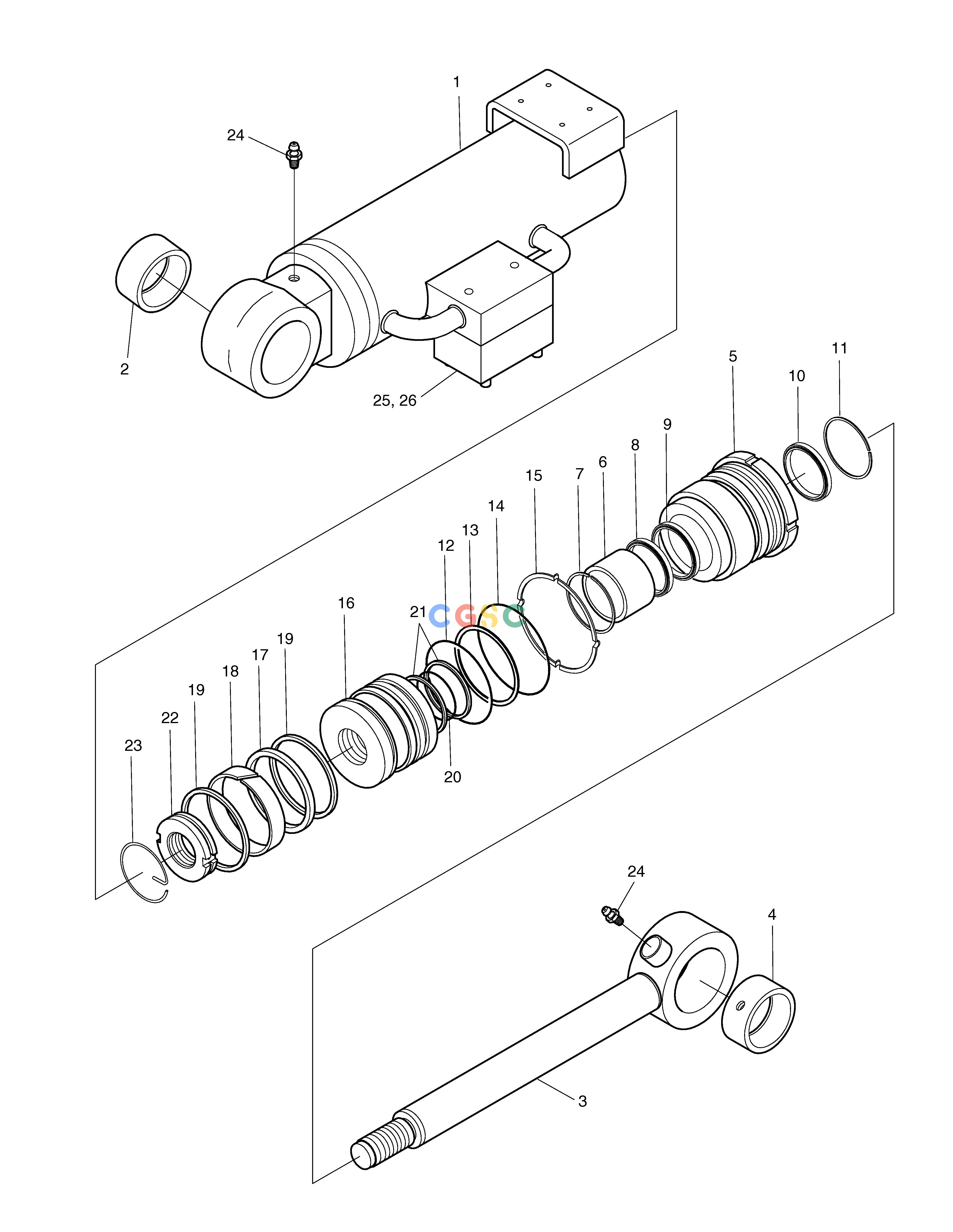 斗山零件查询DOZER CYLINDER-R.H SOLAR 130LC-V Doosan parts catalog online