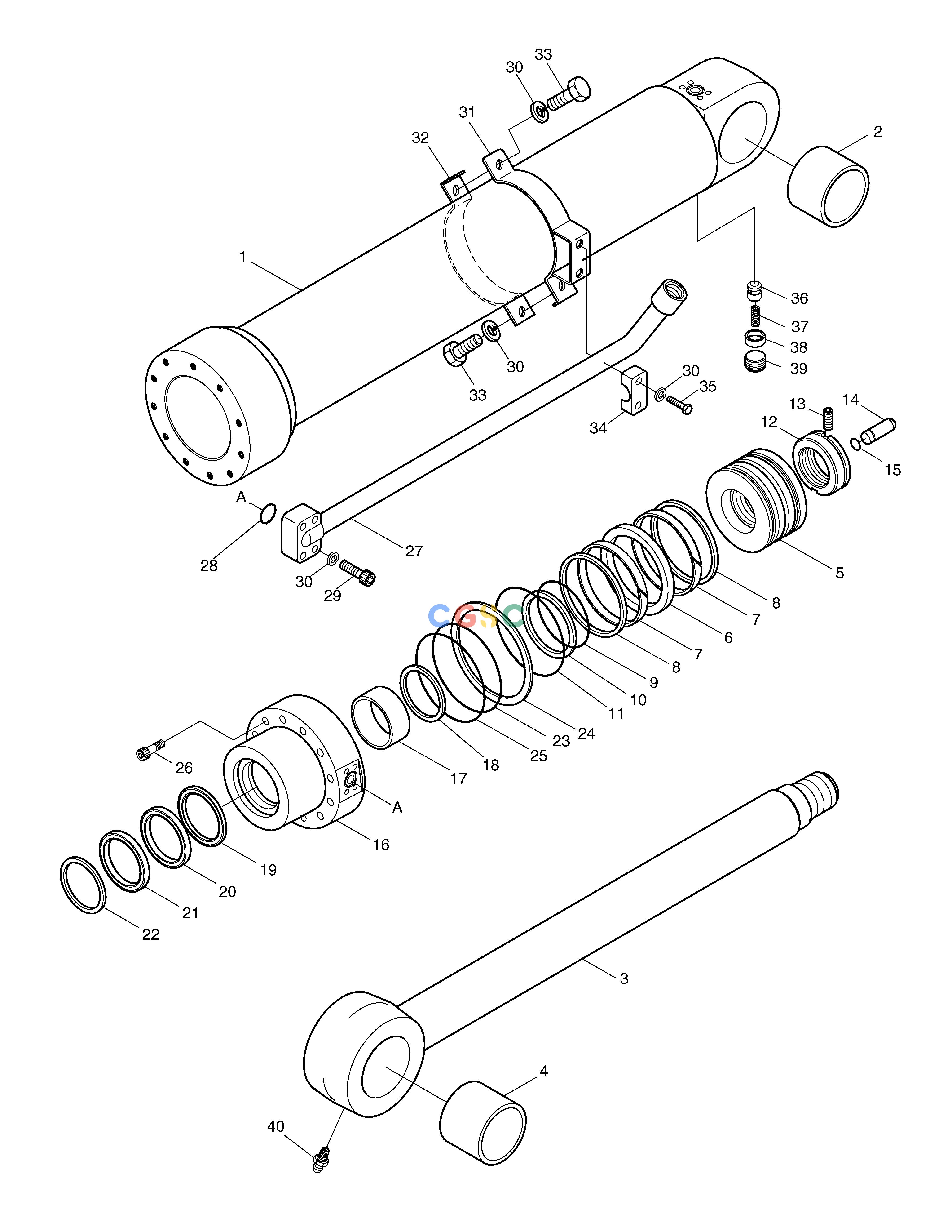 斗山零件查询ARM CYLINDER-ARM 2.1m SOLAR 130LC-V Doosan parts catalog online