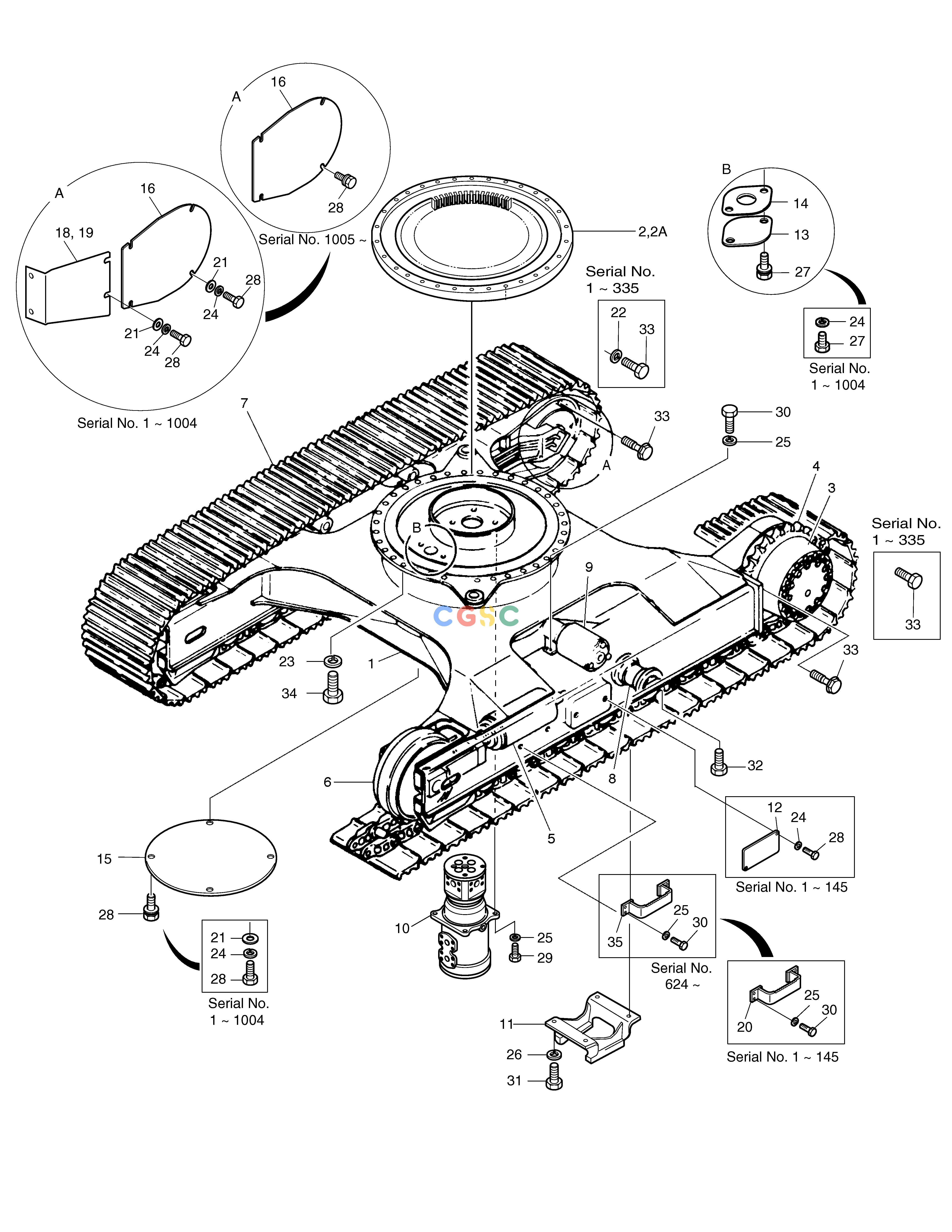 斗山零件查询TRACK-LONG CRAWLER(Tumbler distance:3034mm) SOLAR 130LC-V Doosan parts catalog online