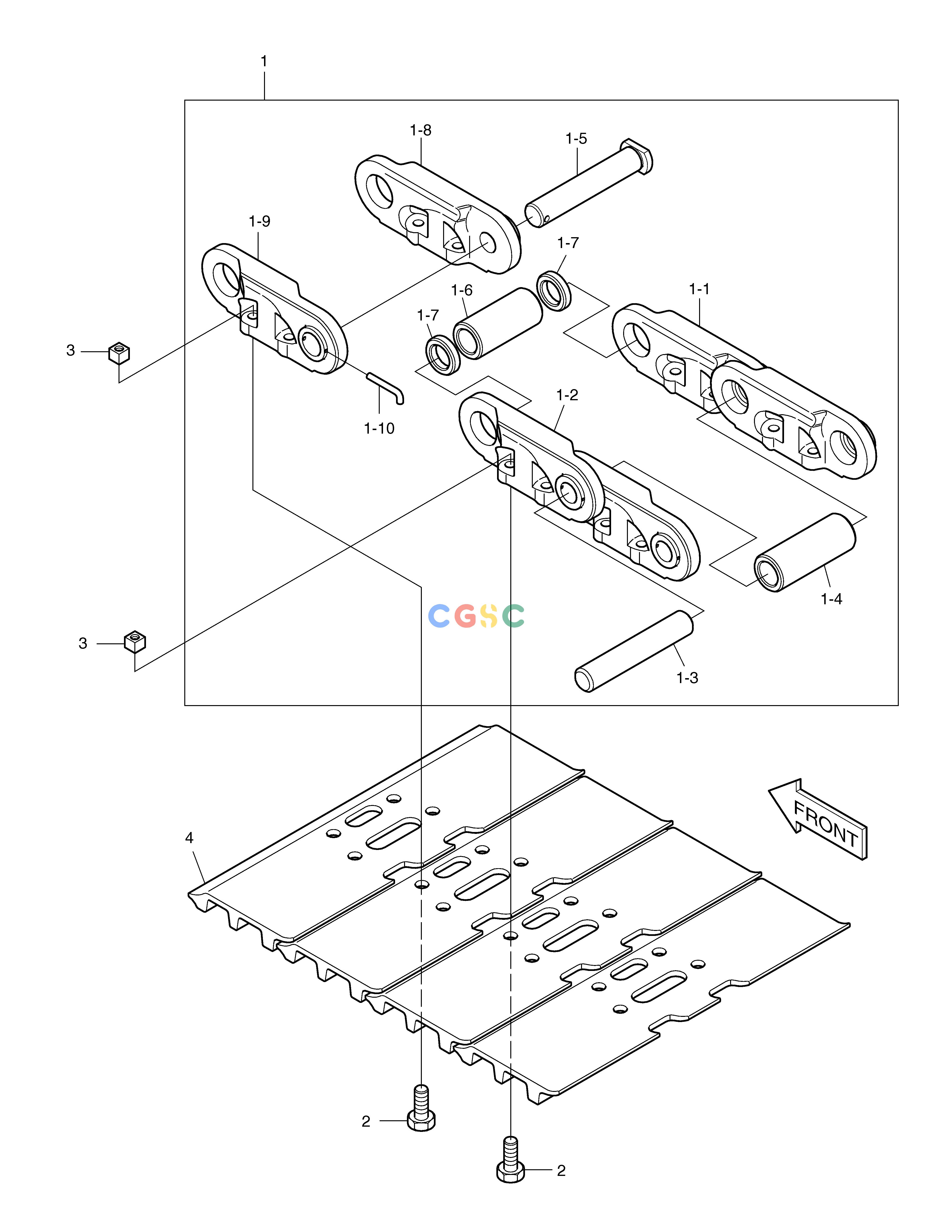 斗山零件查询TRACK SHOE-600G LONG CRAWLER SOLAR 130LC-V Doosan parts catalog online