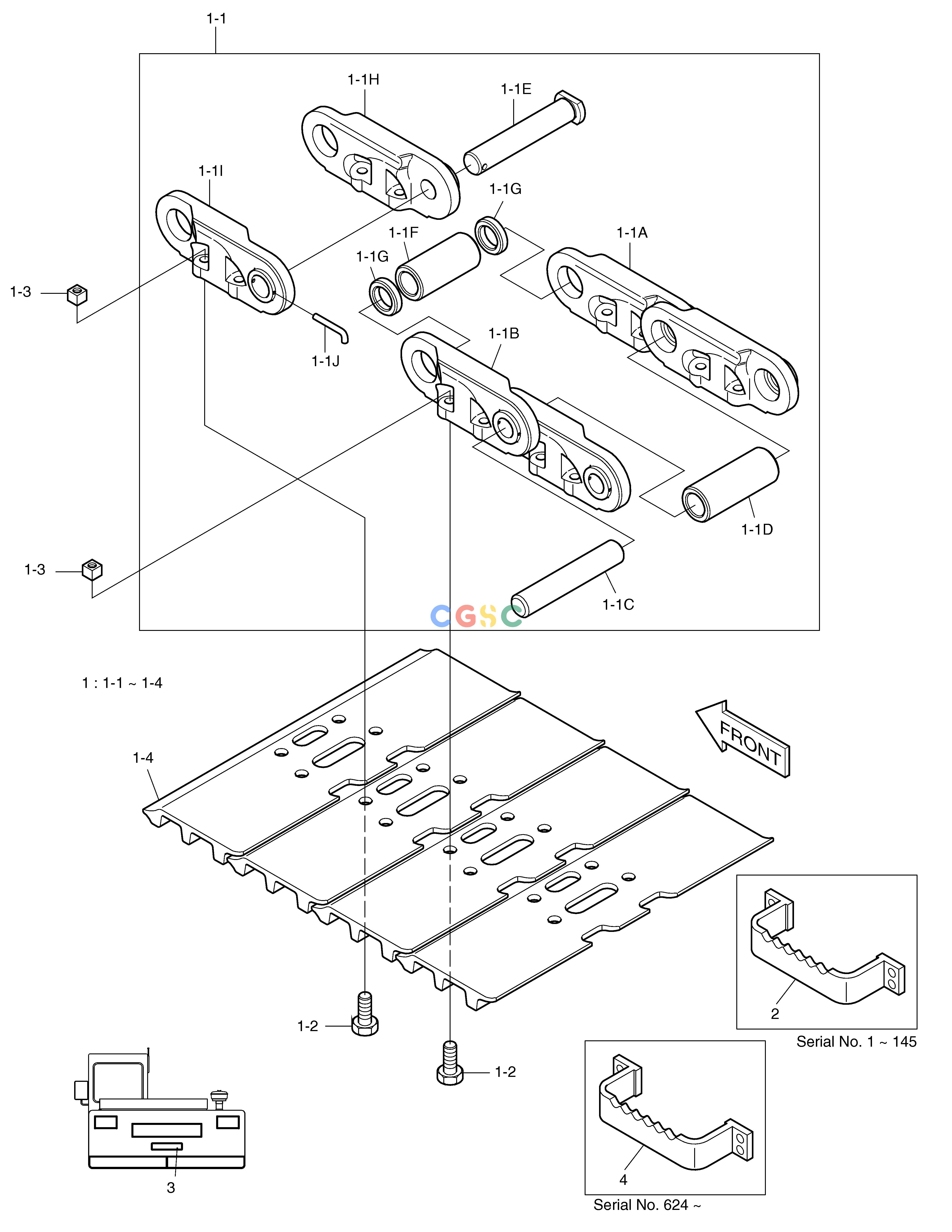 斗山零件查询TRACK SHOE ASS'Y-510G FOR STD. SOLAR 130LC-V Doosan parts catalog online
