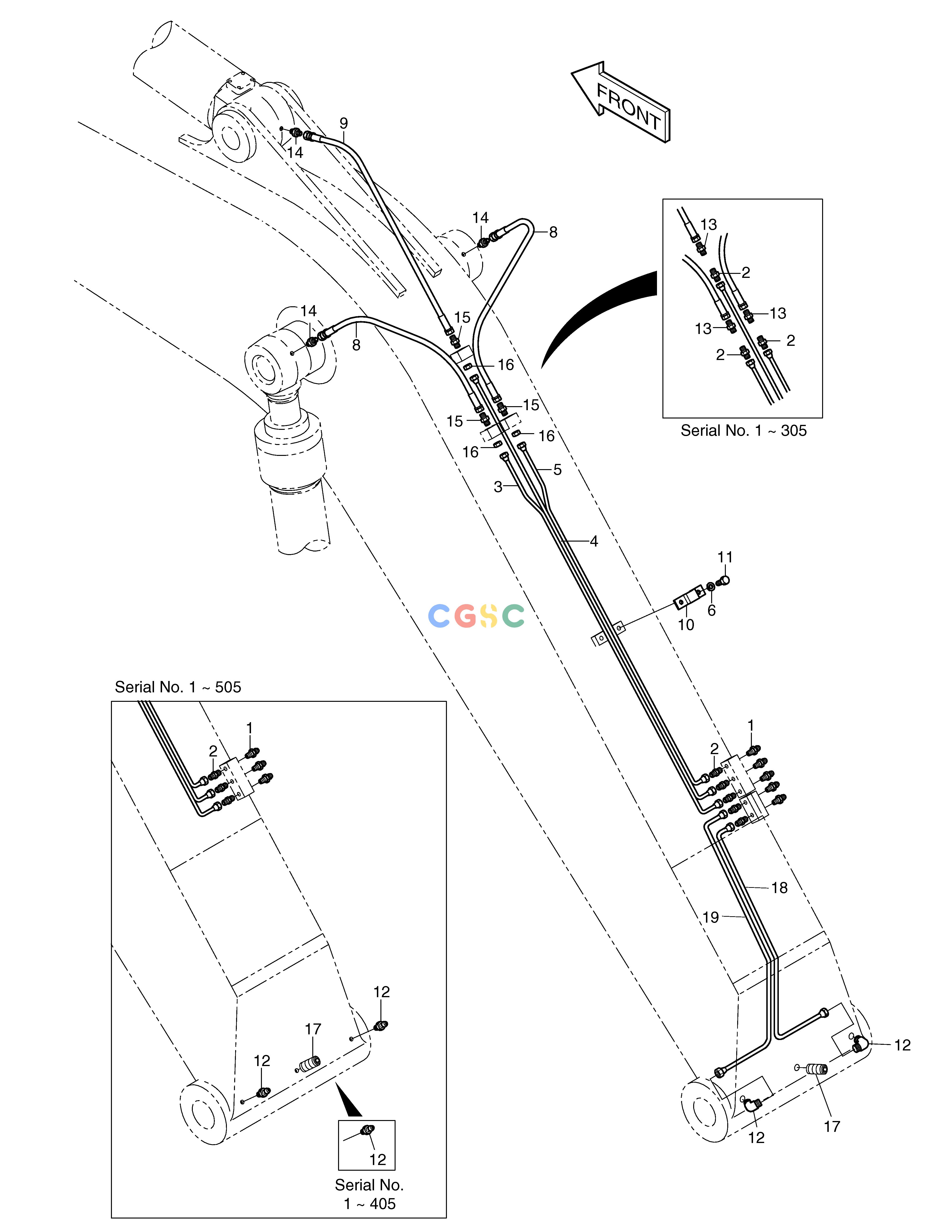 斗山零件查询LUBRICATION PIPING-BOOM 4.6m+ARM 2.5m SOLAR 130LC-V Doosan parts catalog online