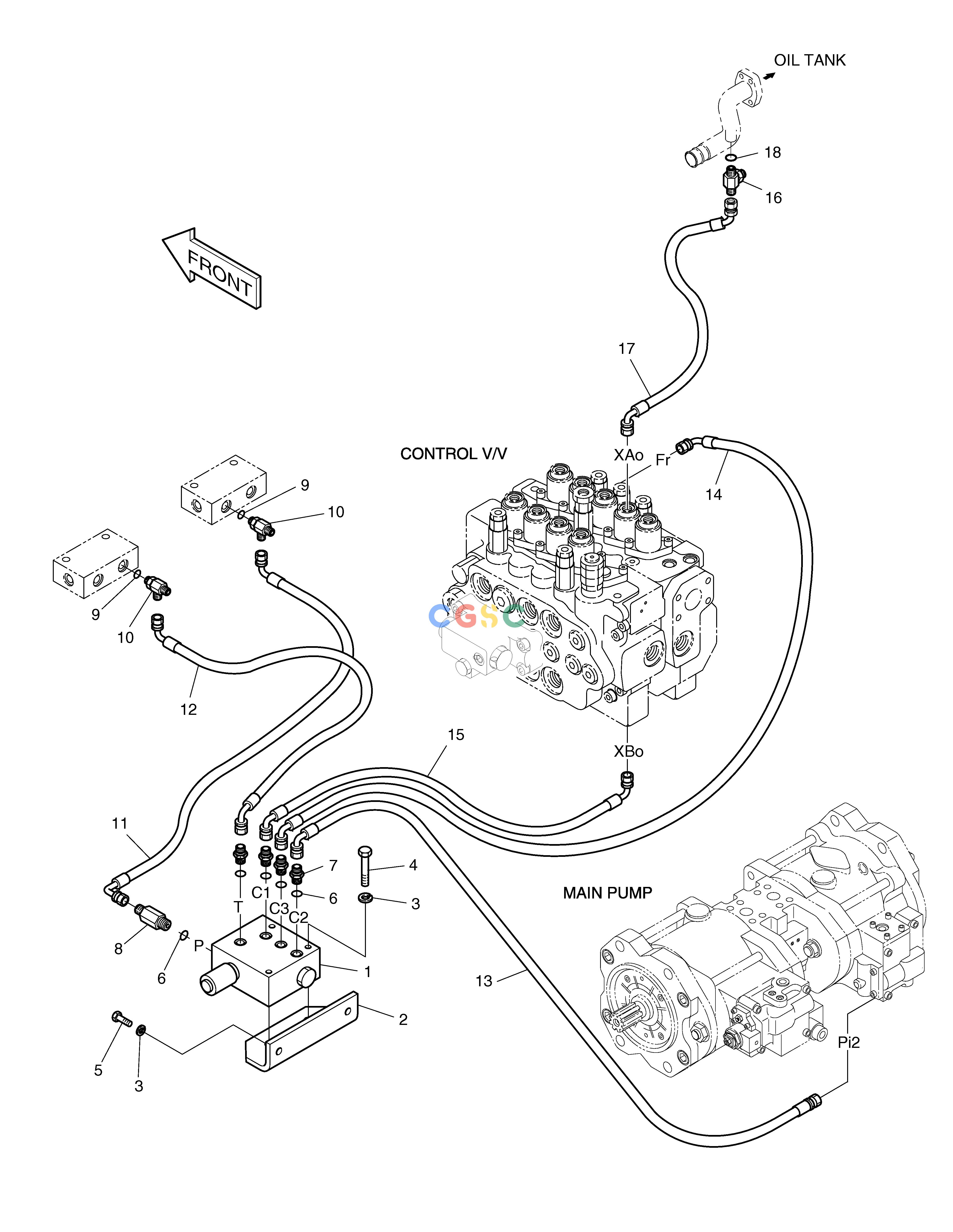 斗山零件查询PILOT PIPING-ONE WAY SOLAR 130LC-V Doosan parts catalog online