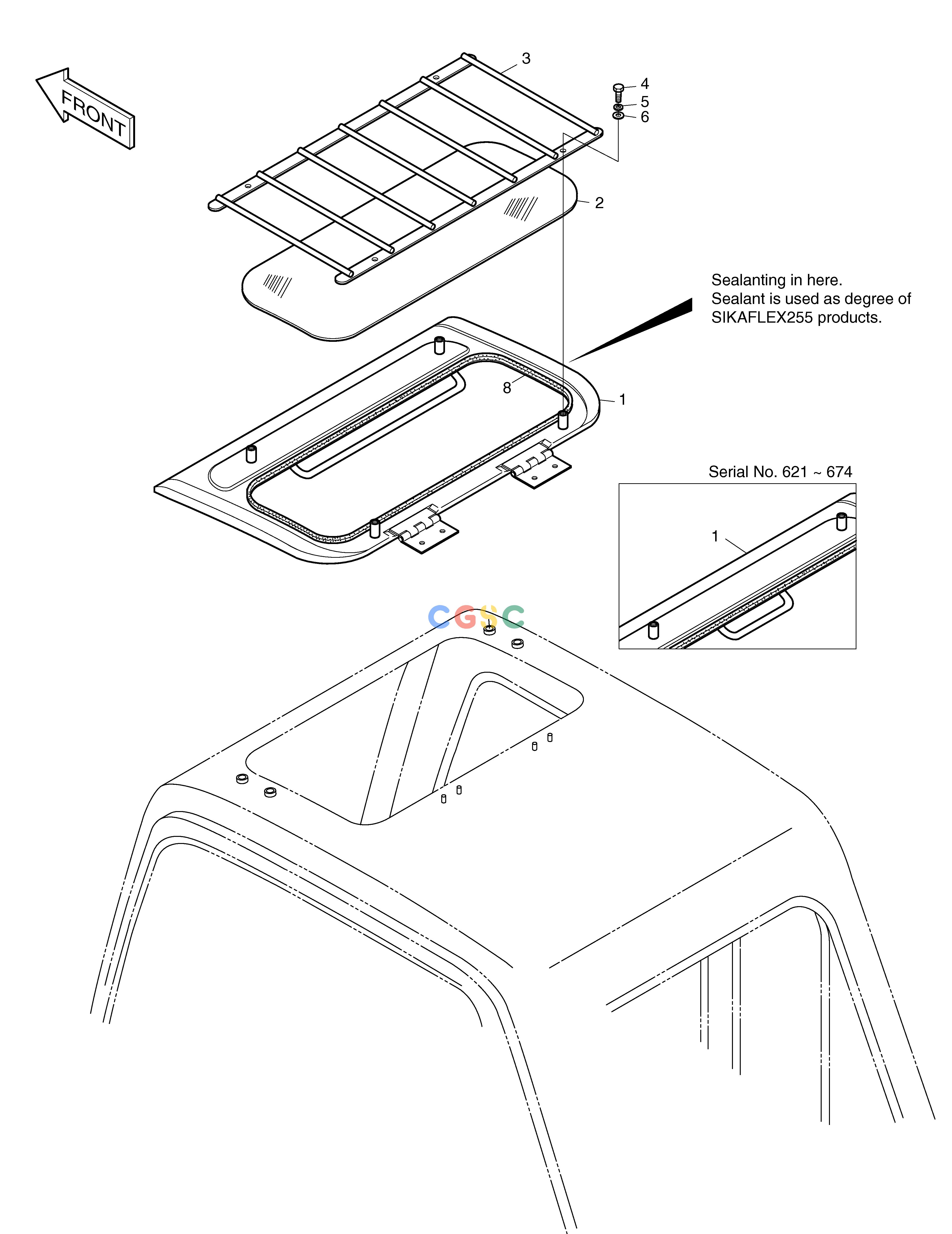 斗山零件查询SUN ROOF ASS'Y SOLAR 130LC-V Doosan parts catalog online