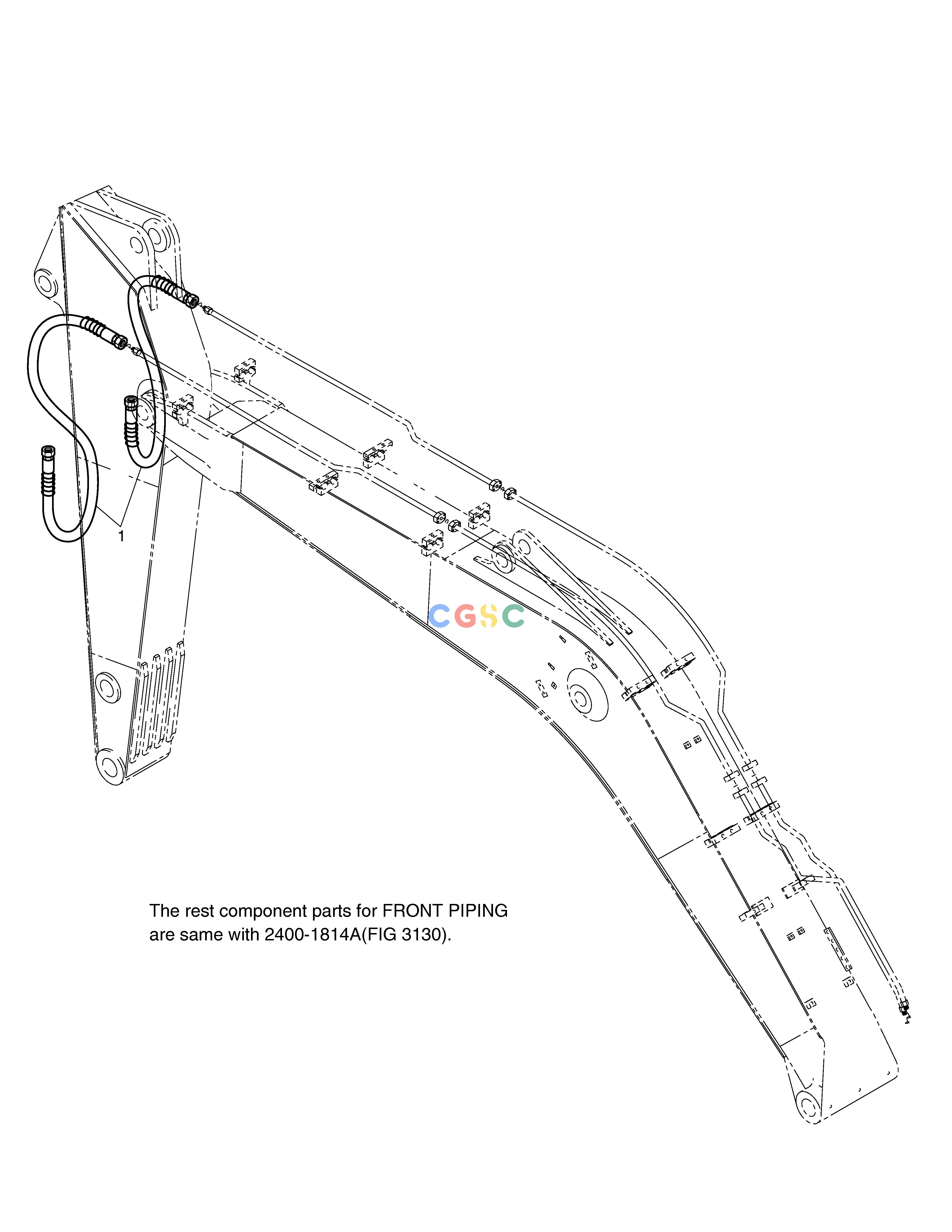 斗山零件查询FRONT PIPING-BOOM 4.0m+ARM 2.1m SOLAR 130LC-V Doosan parts catalog online