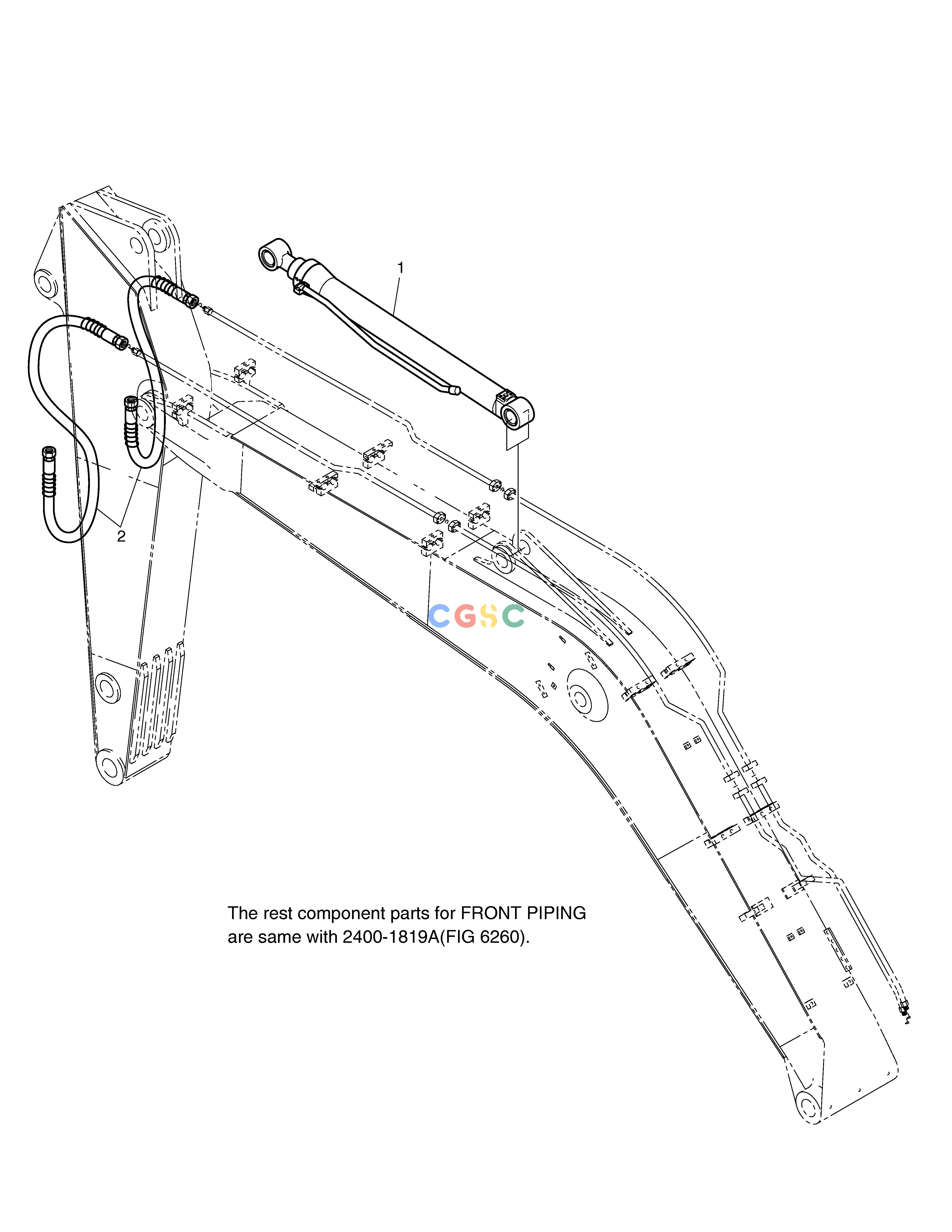 斗山零件查询FRONT PIPING-BOOM 4.6m+ARM 2.1m SOLAR 130LC-V Doosan parts catalog online