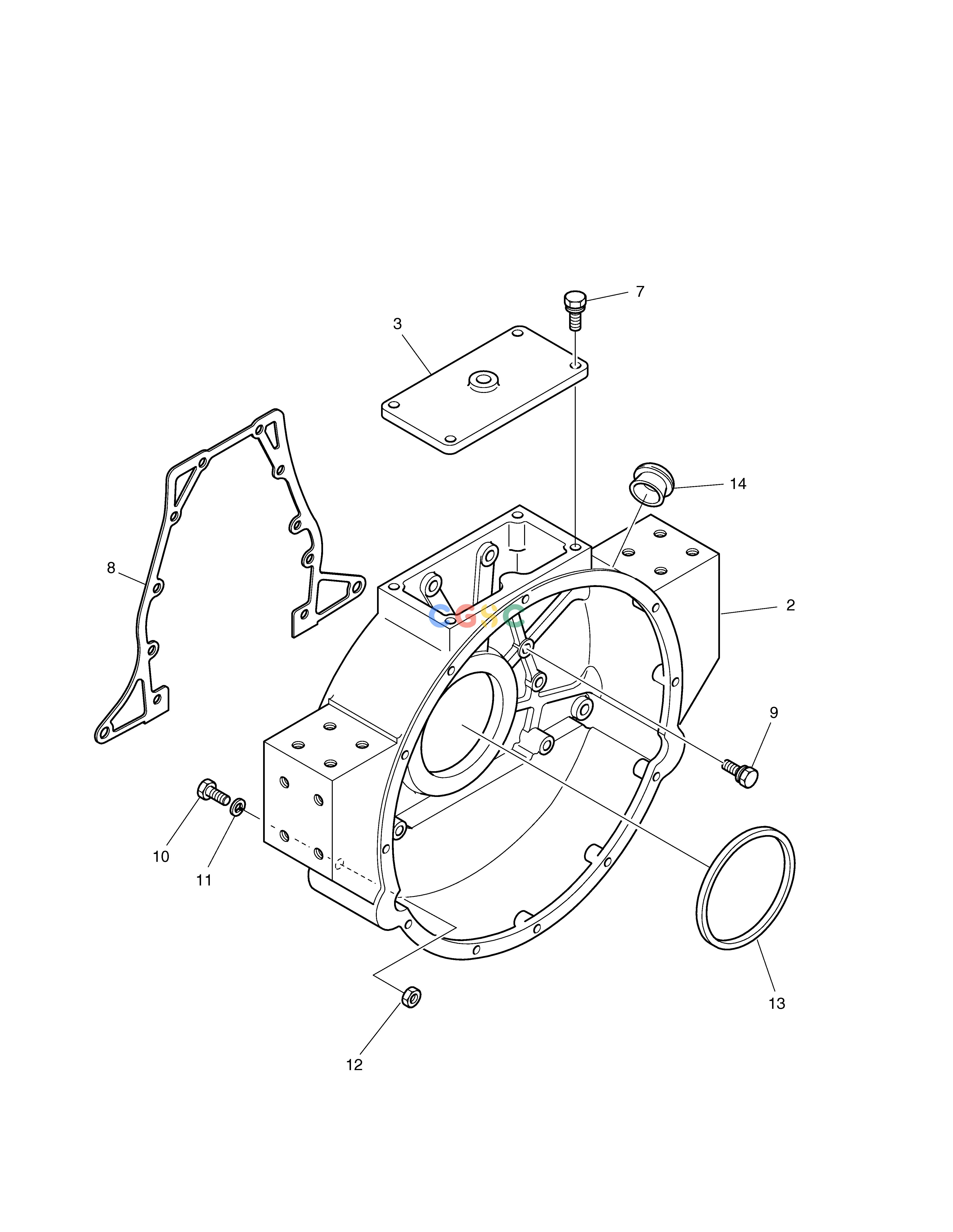 斗山零件查询FLYWHEEL HOUSING SOLAR 330LC-V Doosan parts catalog online