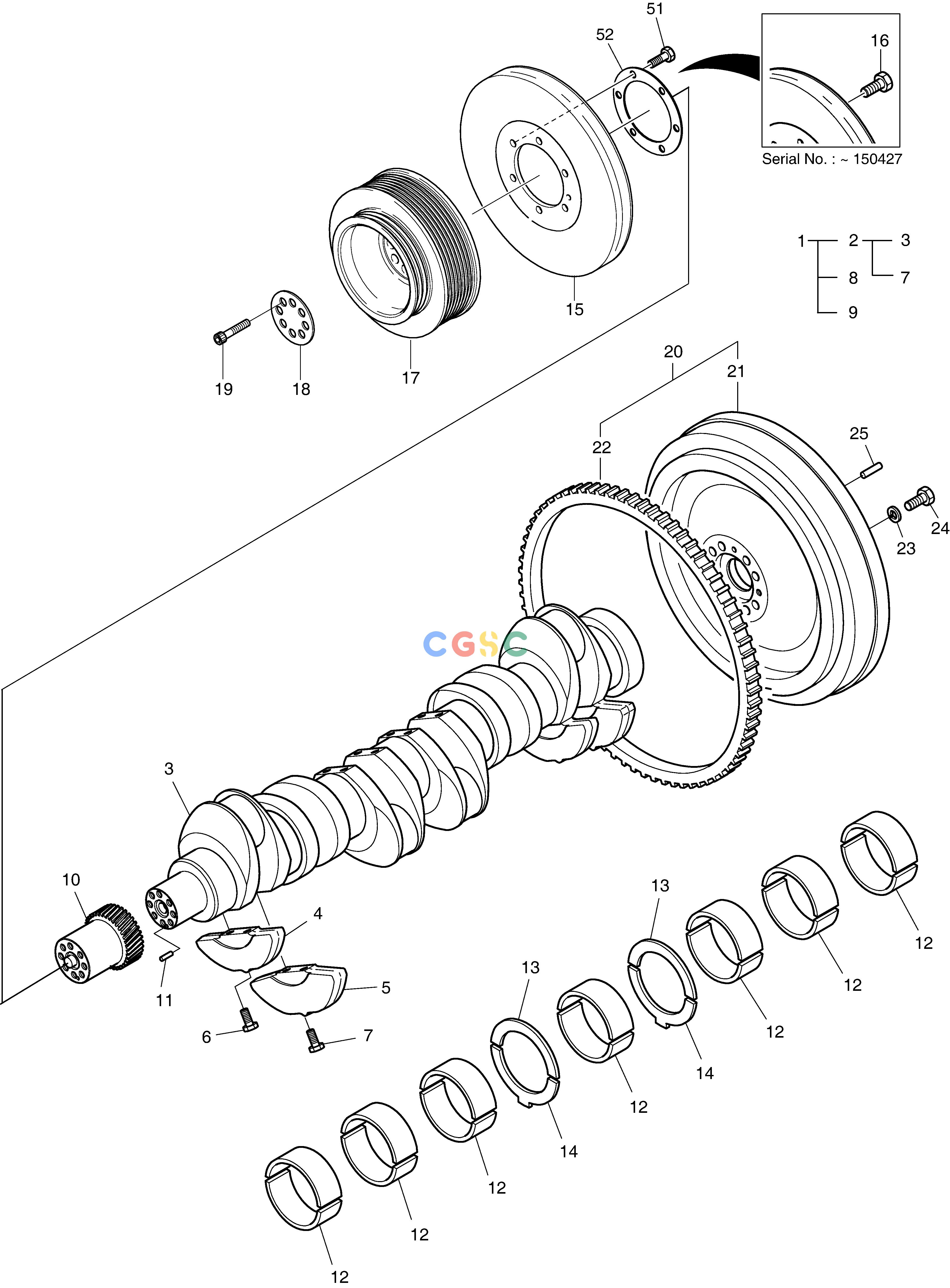 斗山零件查询CRANK SHAFT ASS'Y SOLAR 330LC-V Doosan parts catalog online