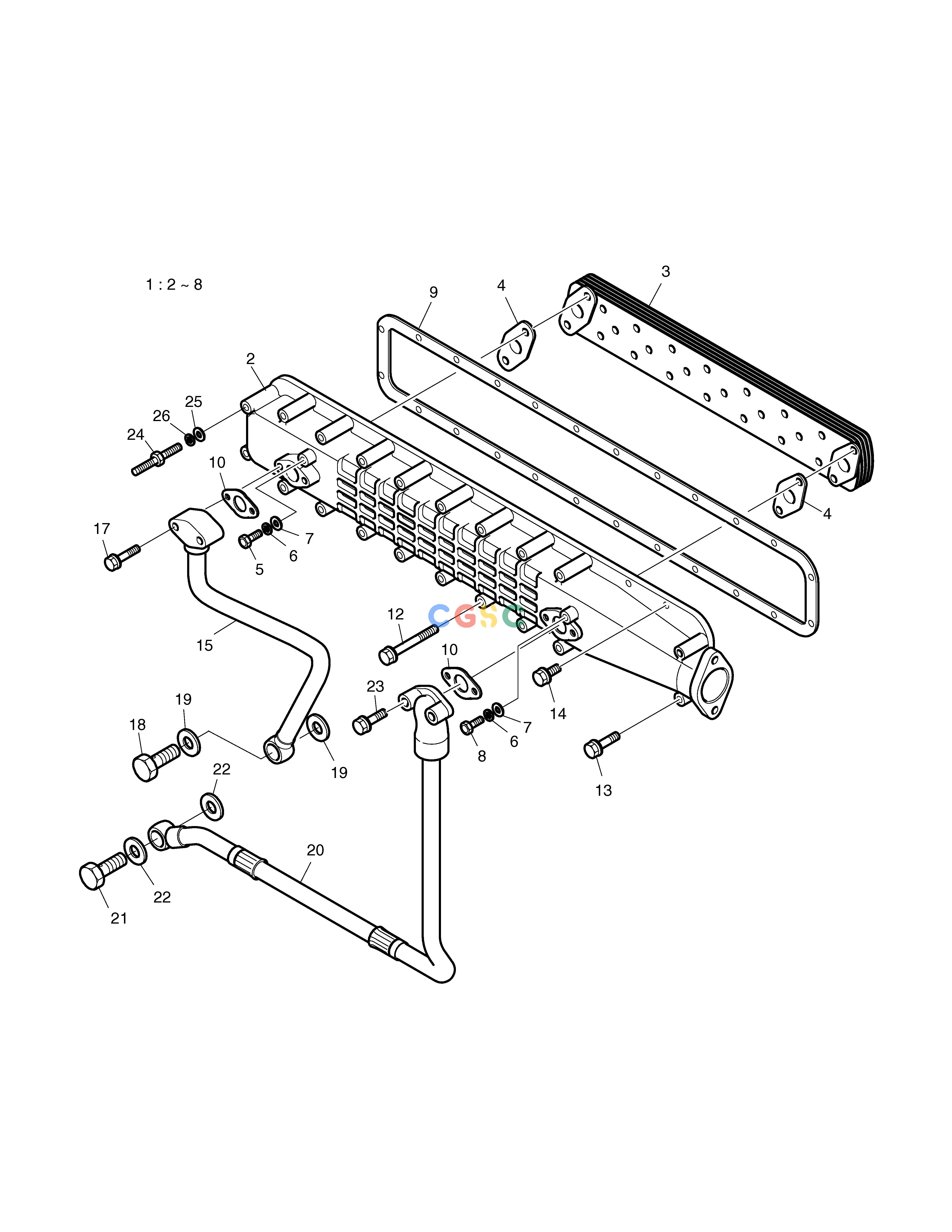 斗山零件查询OIL COOLER SOLAR 330LC-V Doosan parts catalog online