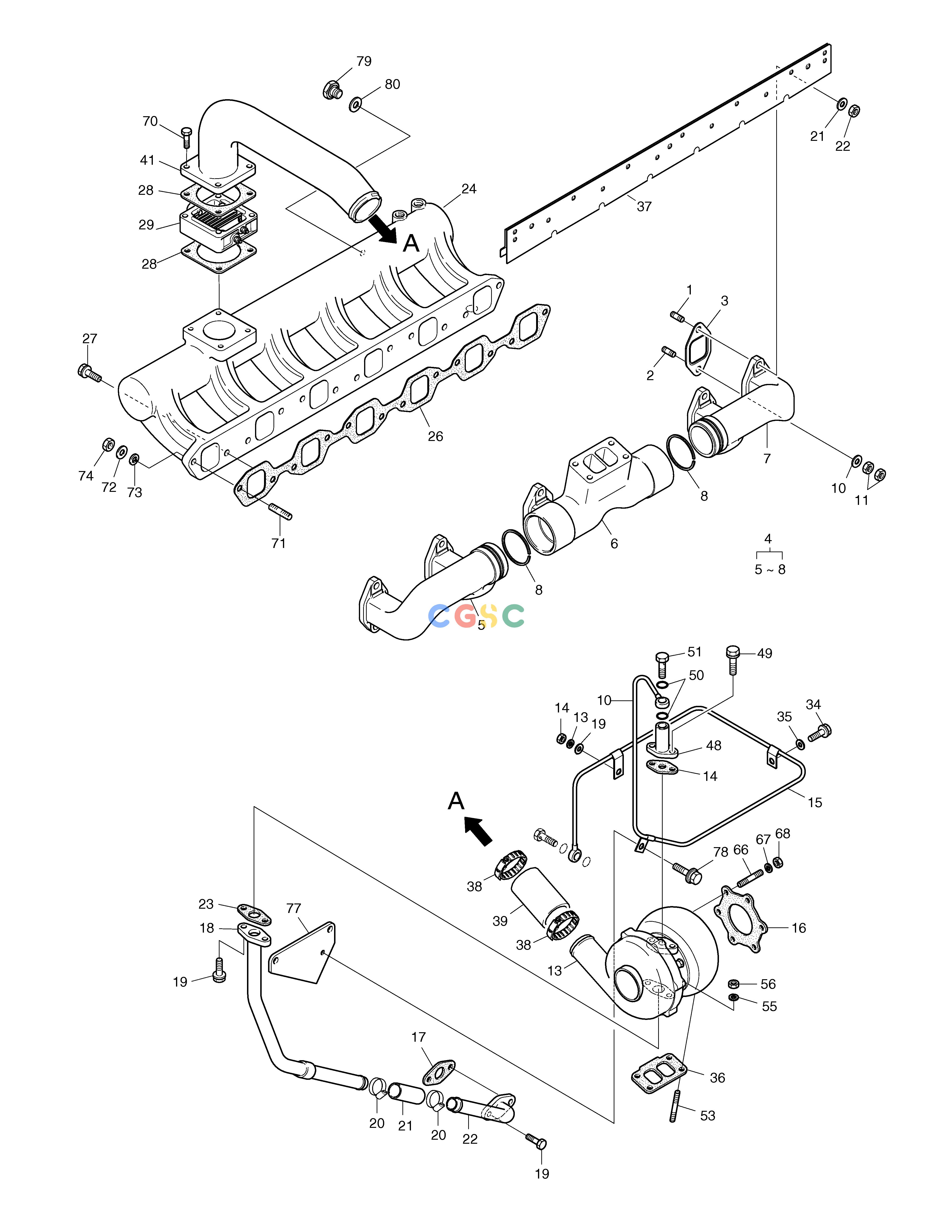 斗山零件查询INTAKE.EXHAUST MANIFOLD SOLAR 330LC-V Doosan parts catalog online