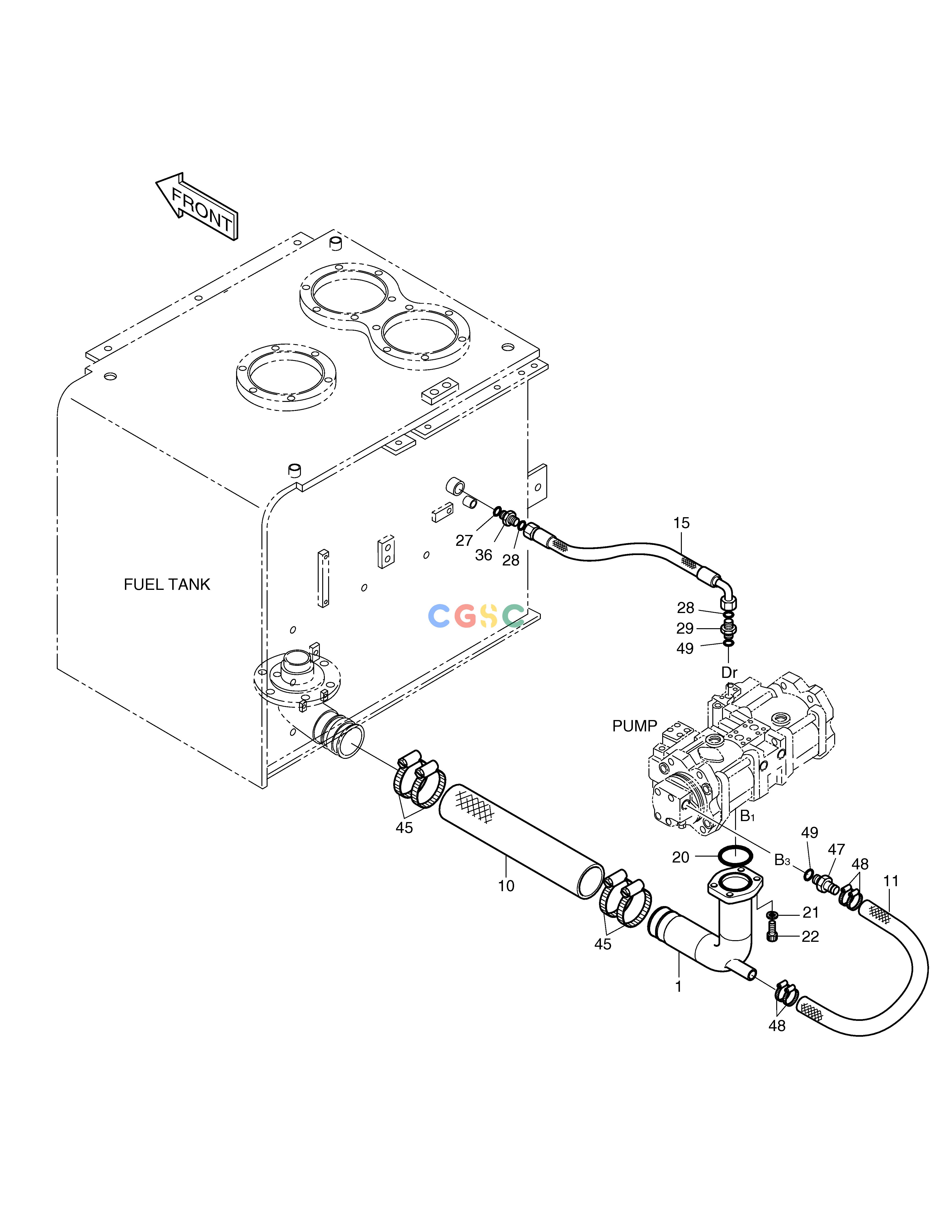 斗山零件查询OIL COOLER PIPING(1) SOLAR 330LC-V Doosan parts catalog online