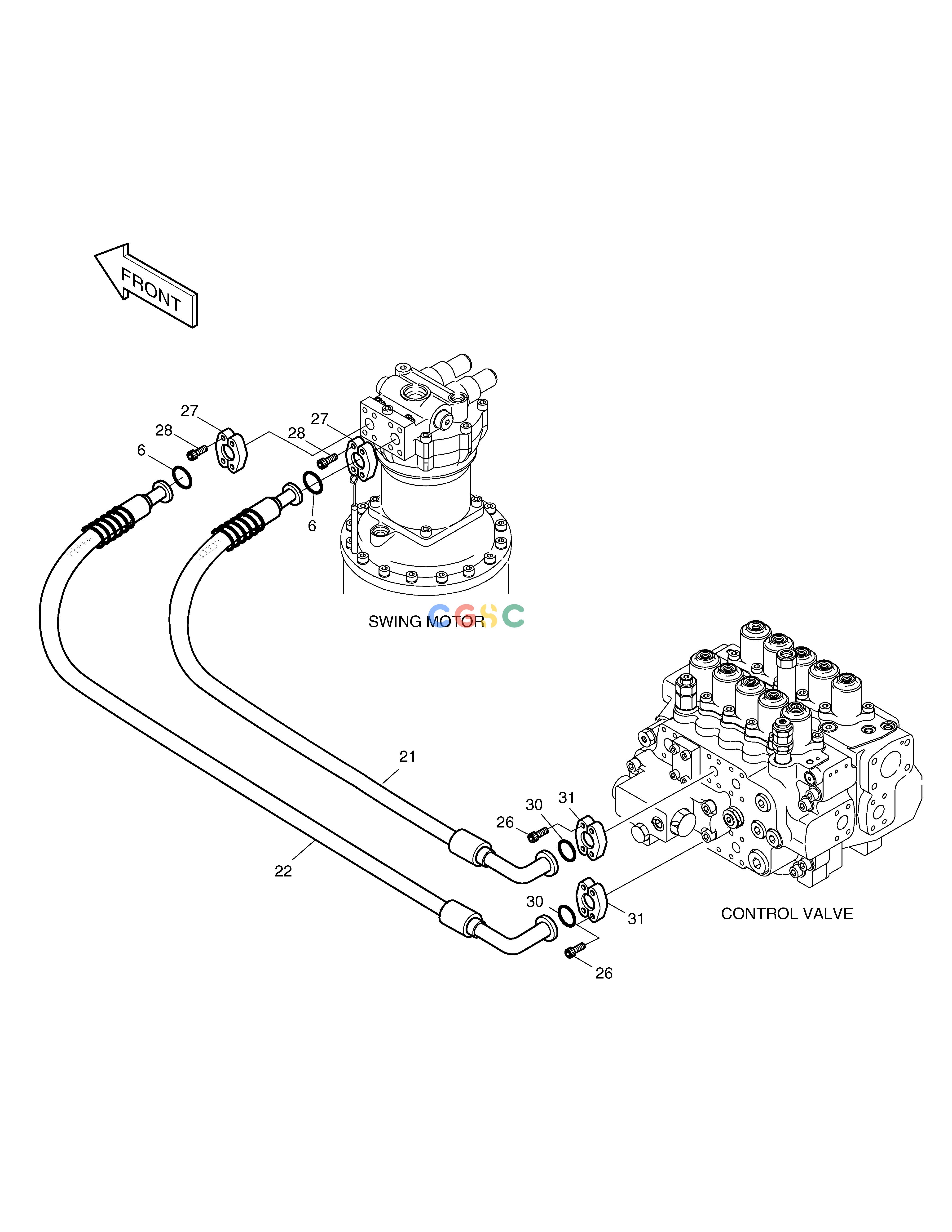 斗山零件查询MAIN PIPING(4)-SWING SOLAR 330LC-V Doosan parts catalog online