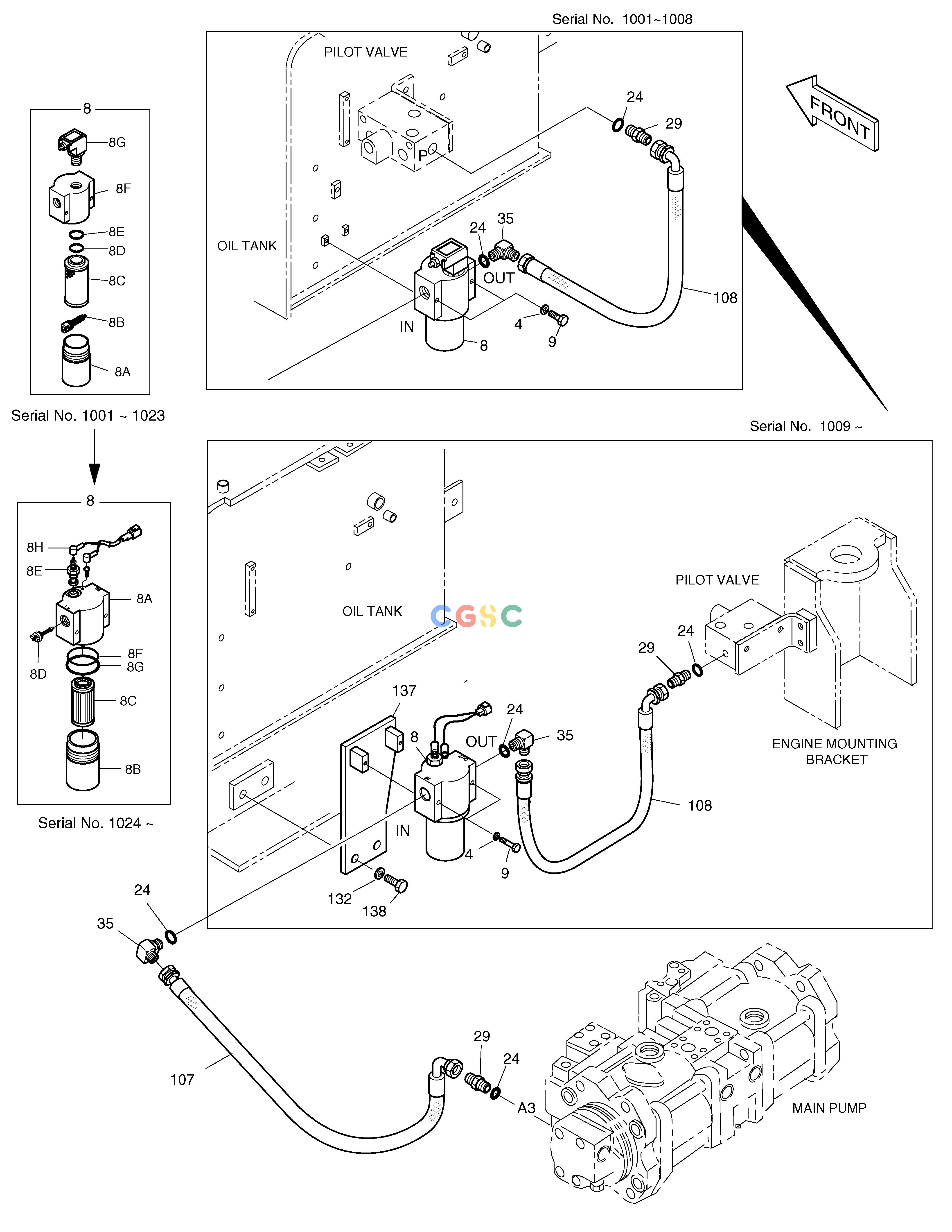 斗山零件查询PILOT PIPING(1) SOLAR 330LC-V Doosan parts catalog online