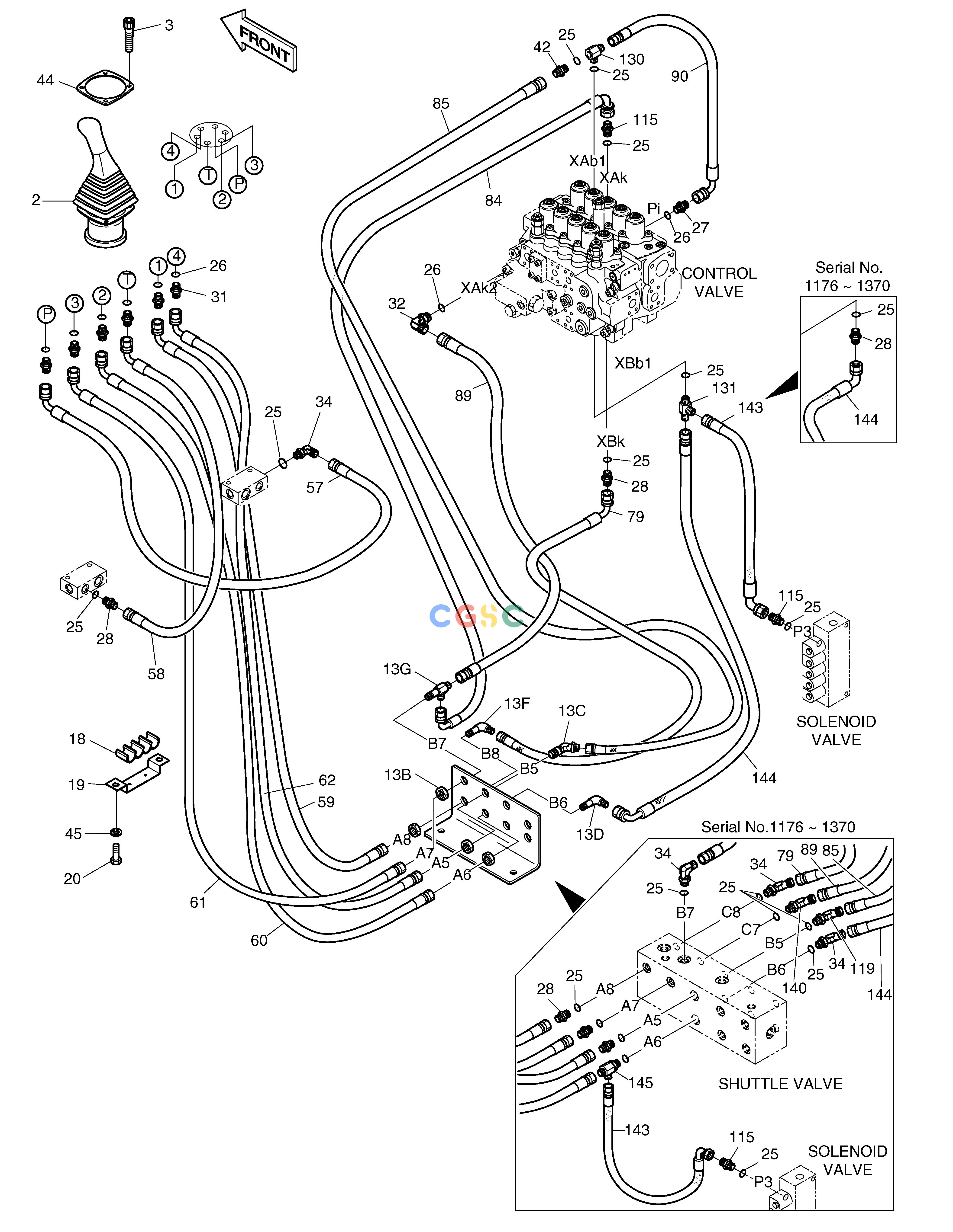 斗山零件查询PILOT PIPING(5-1) SOLAR 330LC-V Doosan parts catalog online