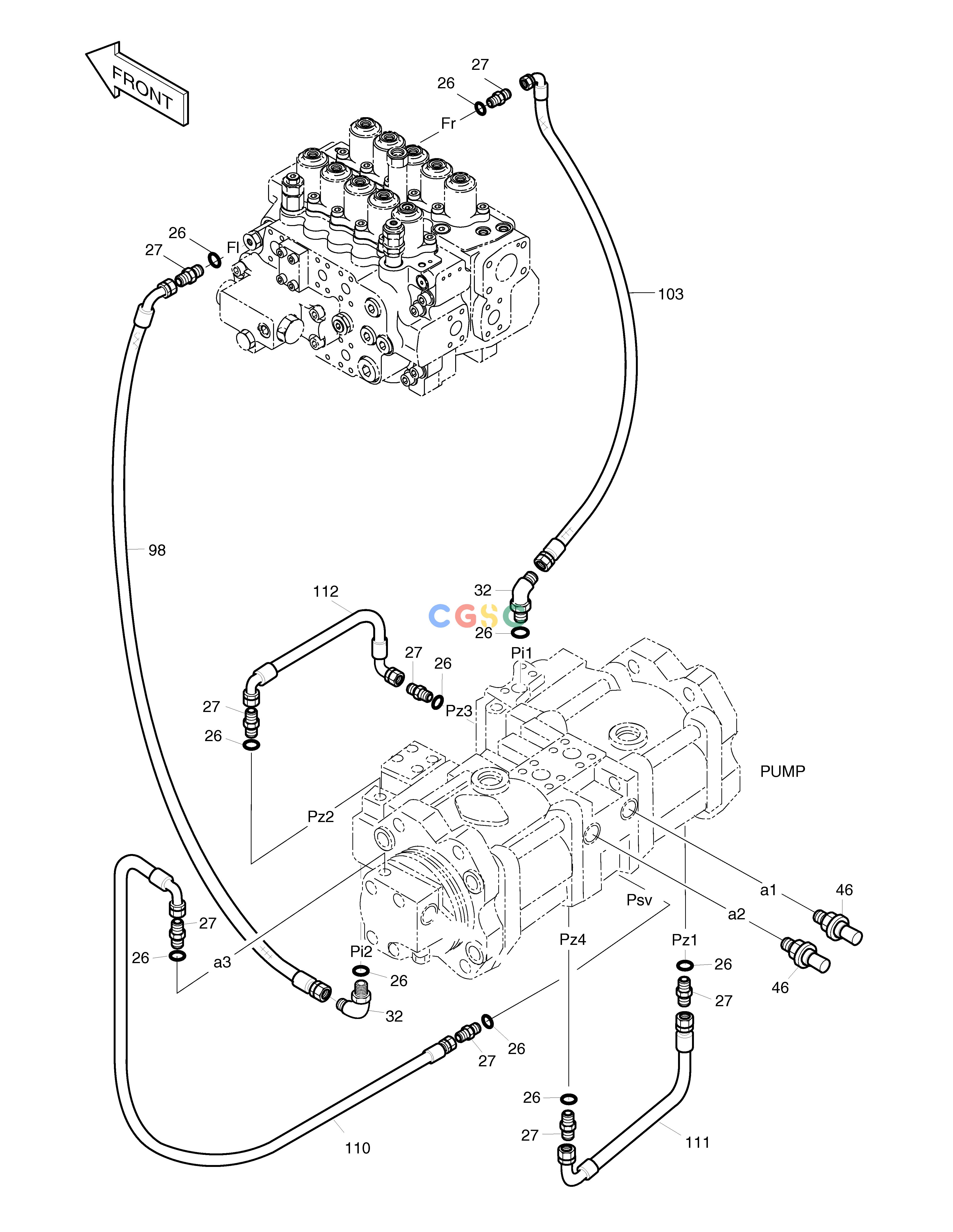斗山零件查询PILOT PIPING(9) SOLAR 330LC-V Doosan parts catalog online
