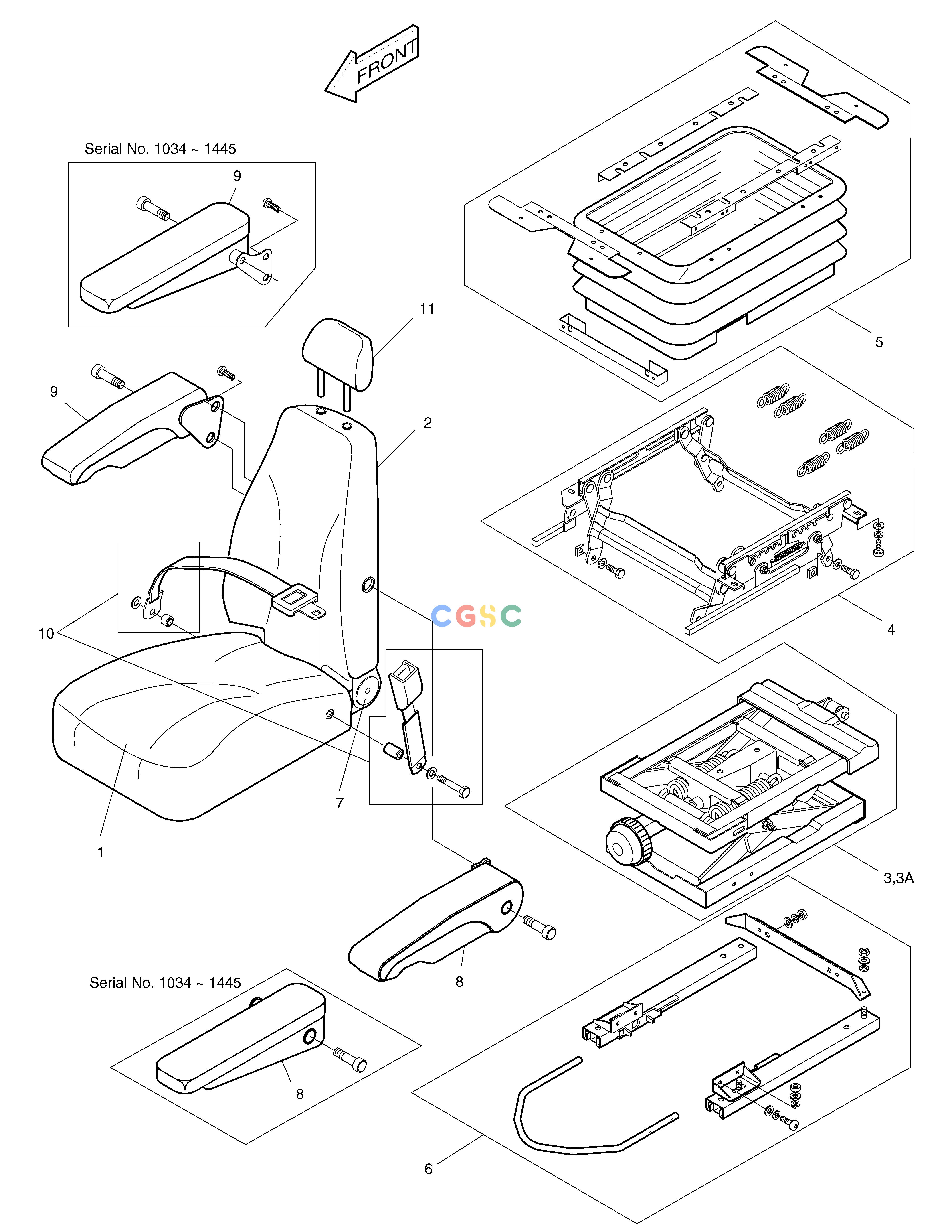 斗山零件查询SEAT-EXCEPT EUROPE & U.S.A SOLAR 330LC-V Doosan parts catalog online