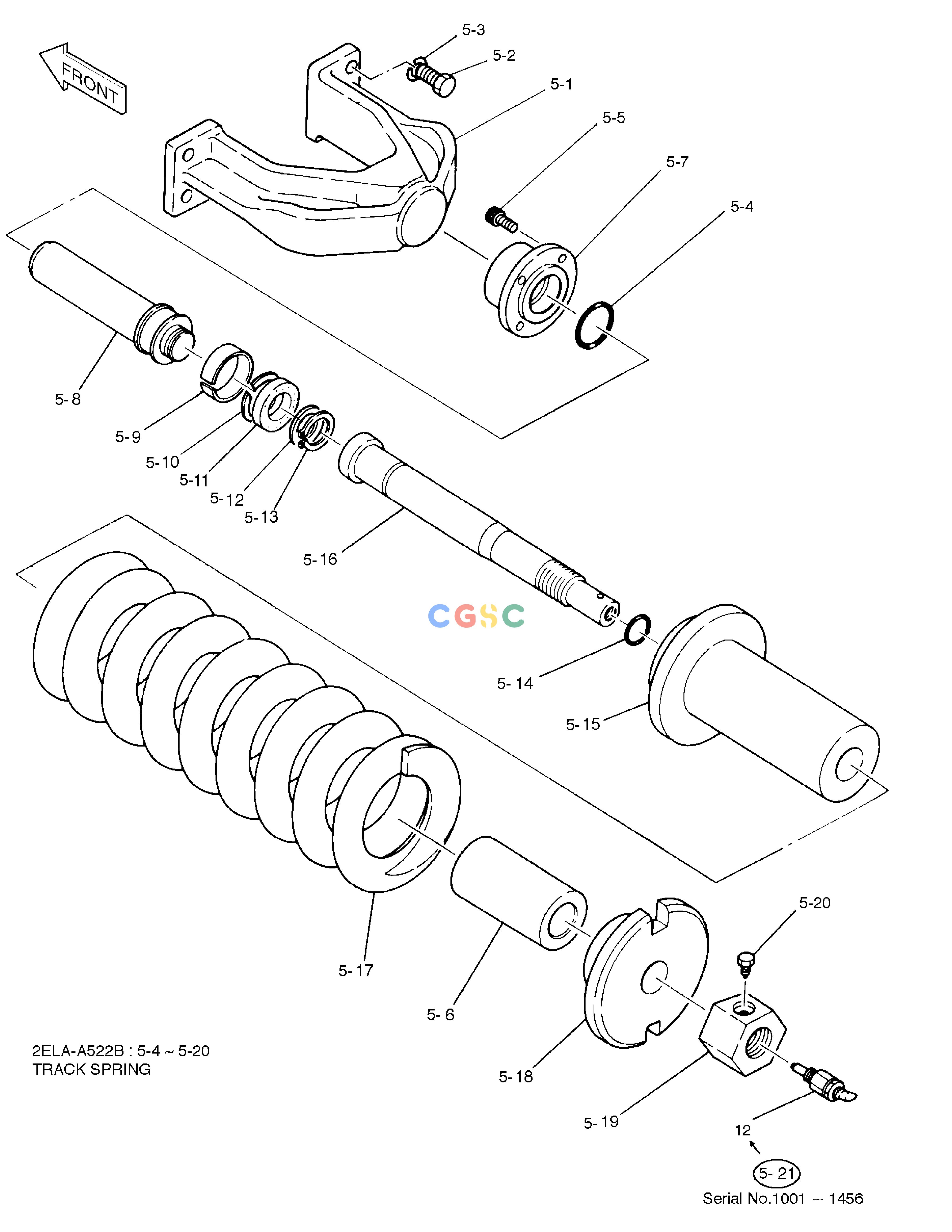 斗山零件查询TRACK SPRING SOLAR 330LC-V Doosan parts catalog online