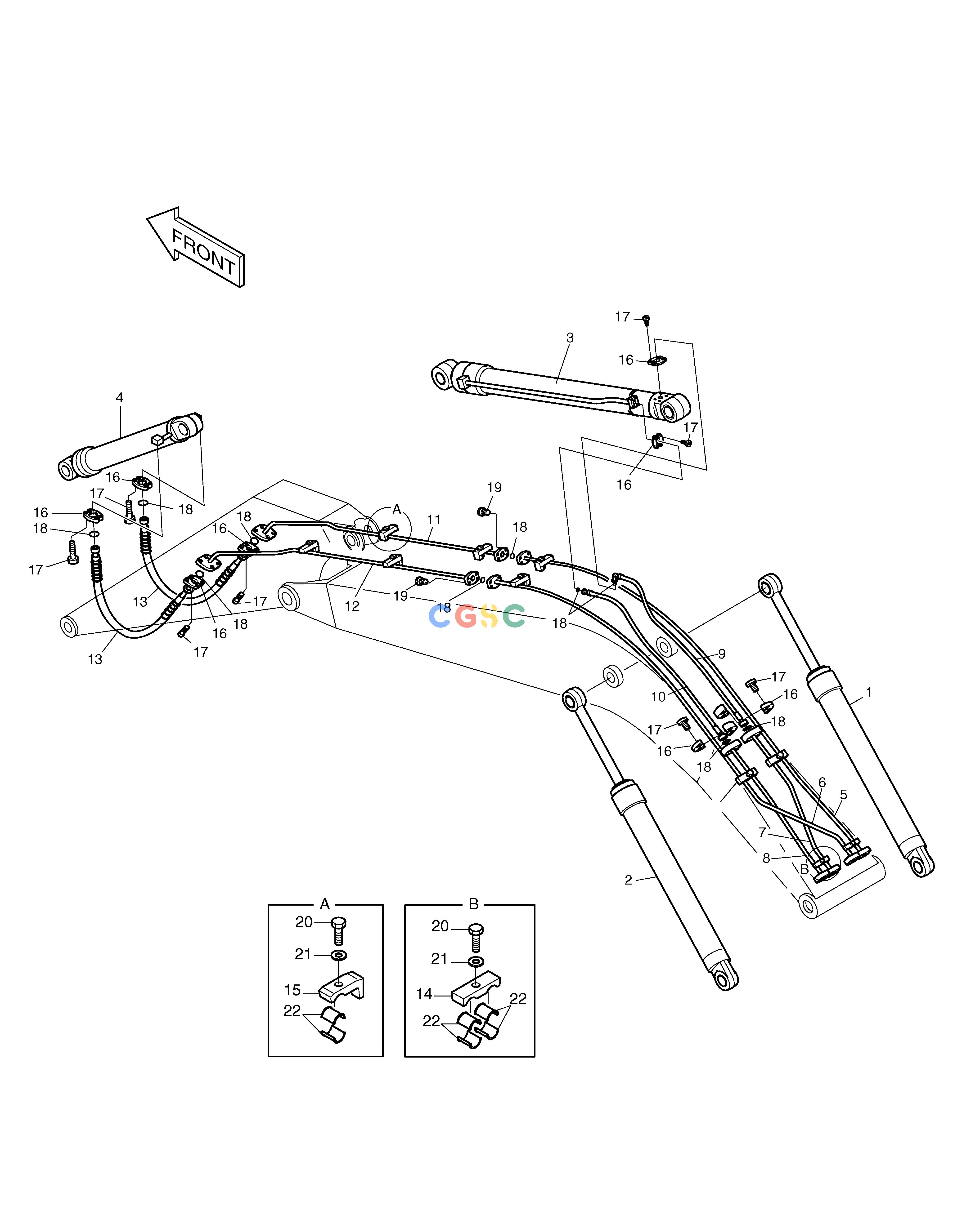 斗山零件查询FRONT PIPING SOLAR 330LC-V Doosan parts catalog online