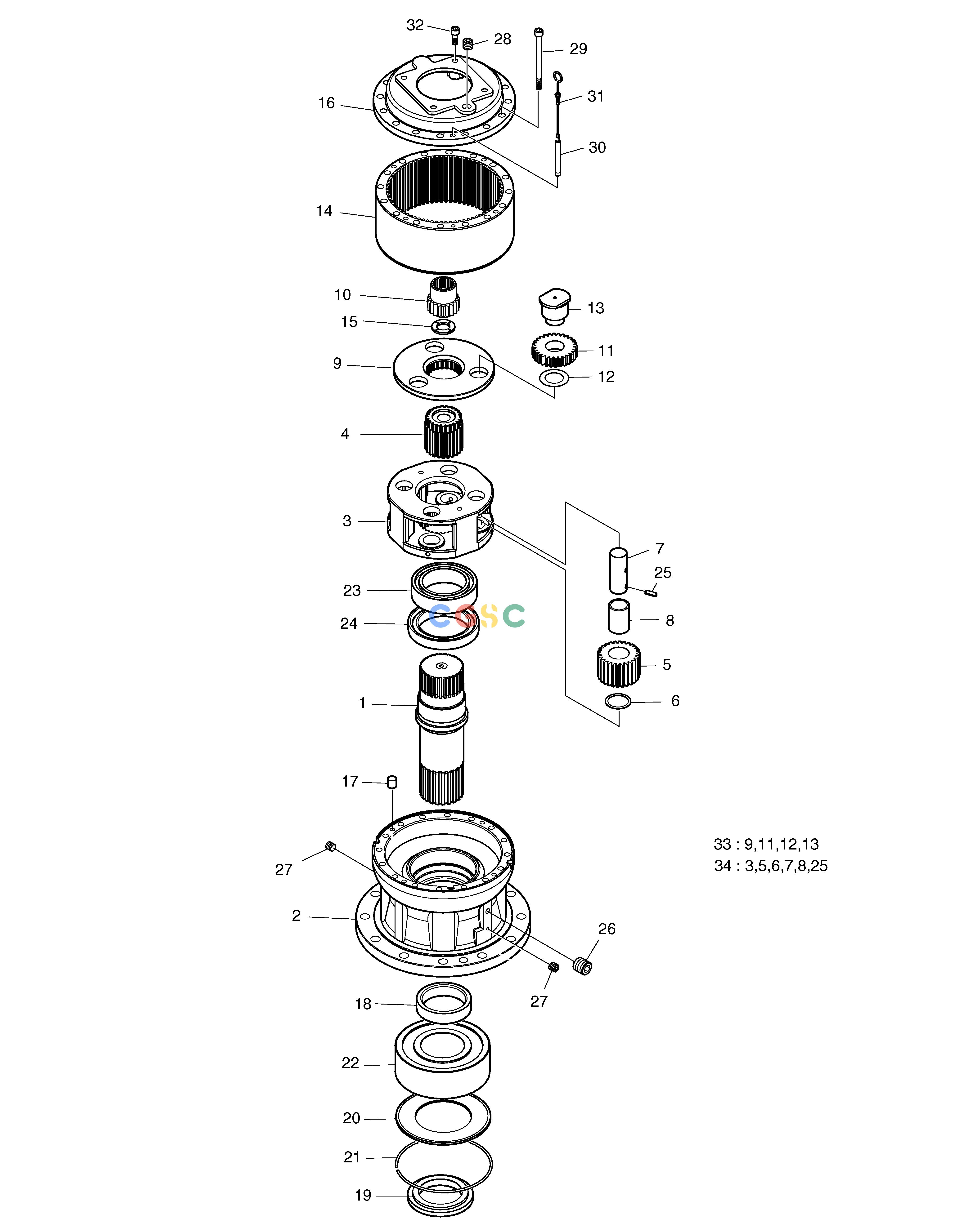 斗山零件查询SWING REDUCTION GEAR SOLAR 330LC-V Doosan parts catalog online