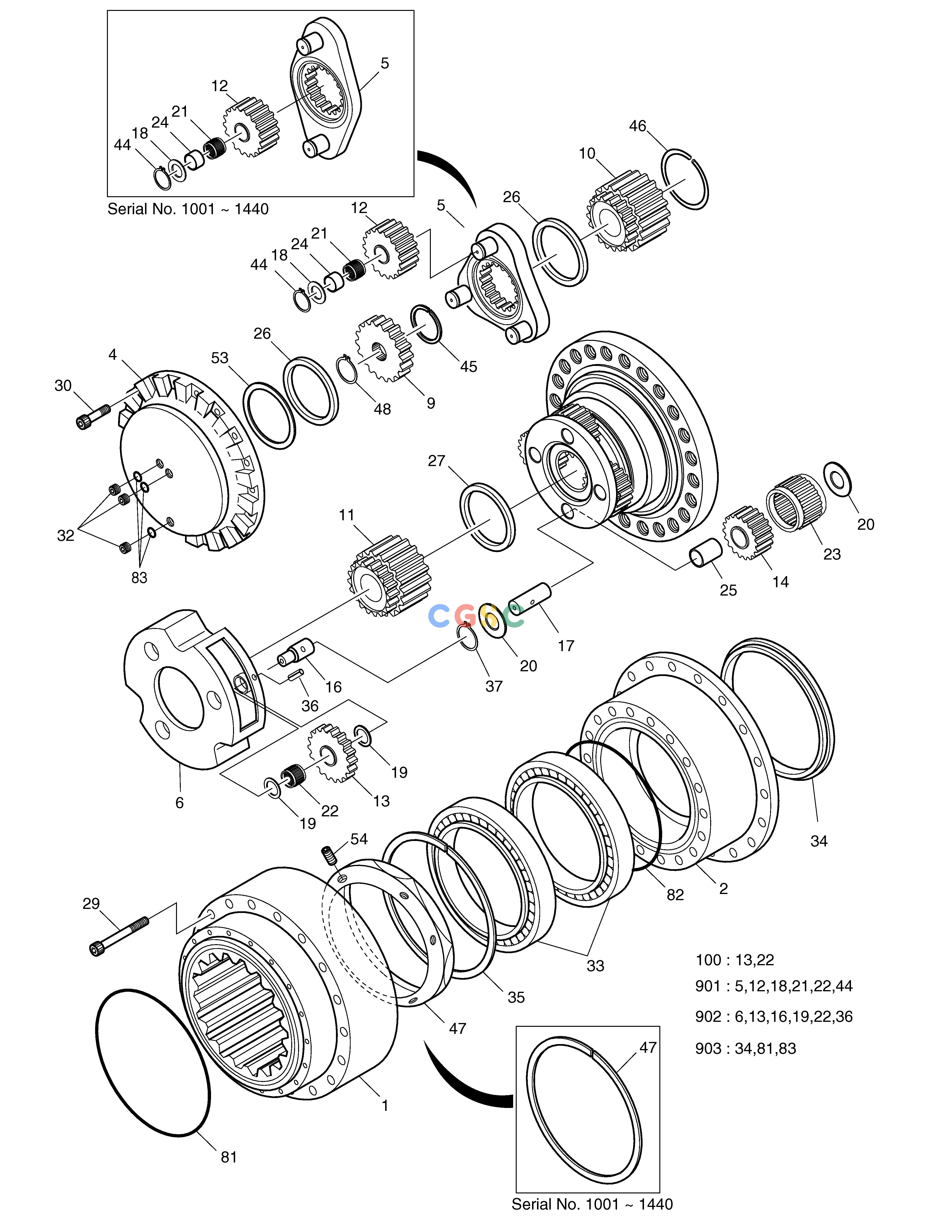斗山零件查询TRAVEL REDUCTION GEAR SOLAR 330LC-V Doosan parts catalog online