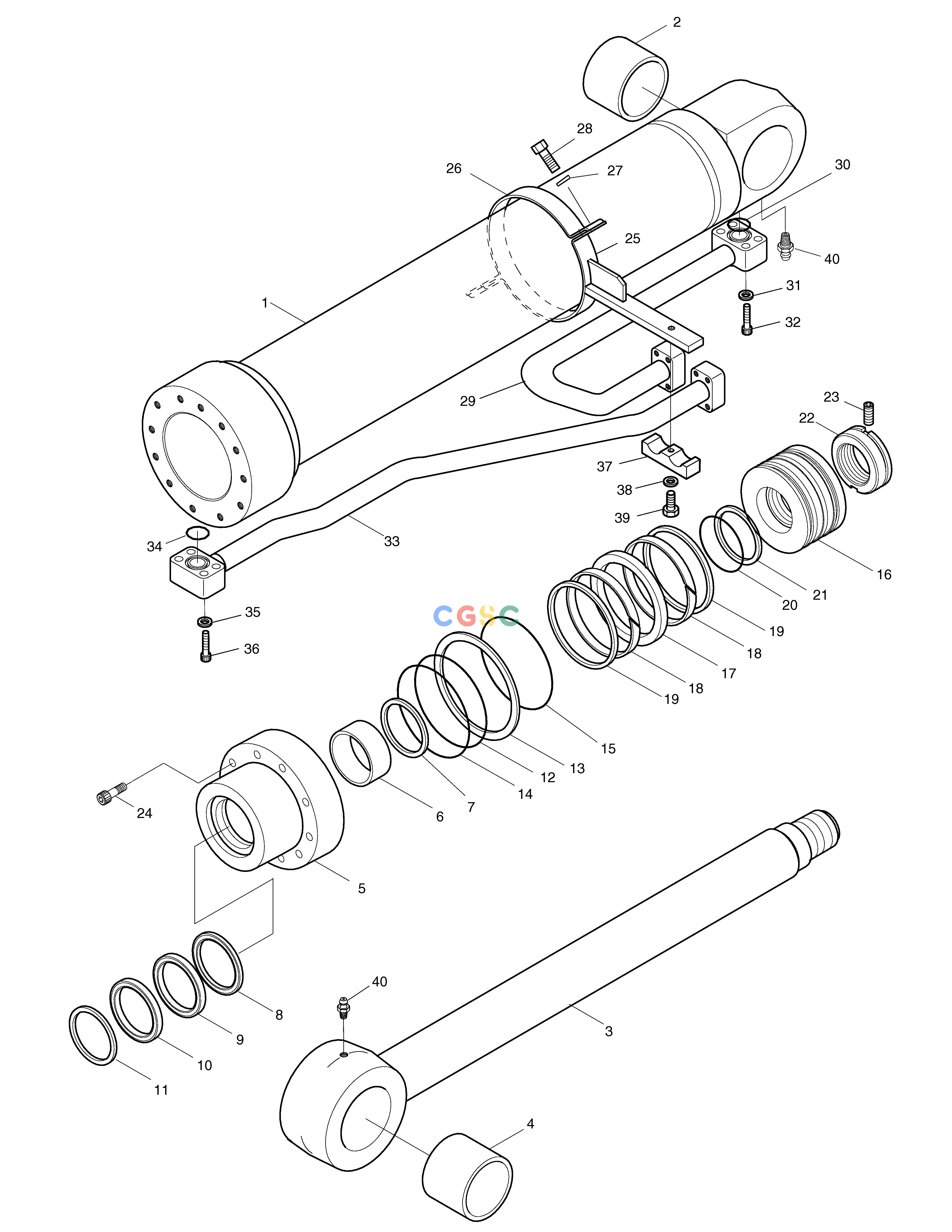 斗山零件查询BOOM CYLINDER-R.H. SOLAR 330LC-V Doosan parts catalog online