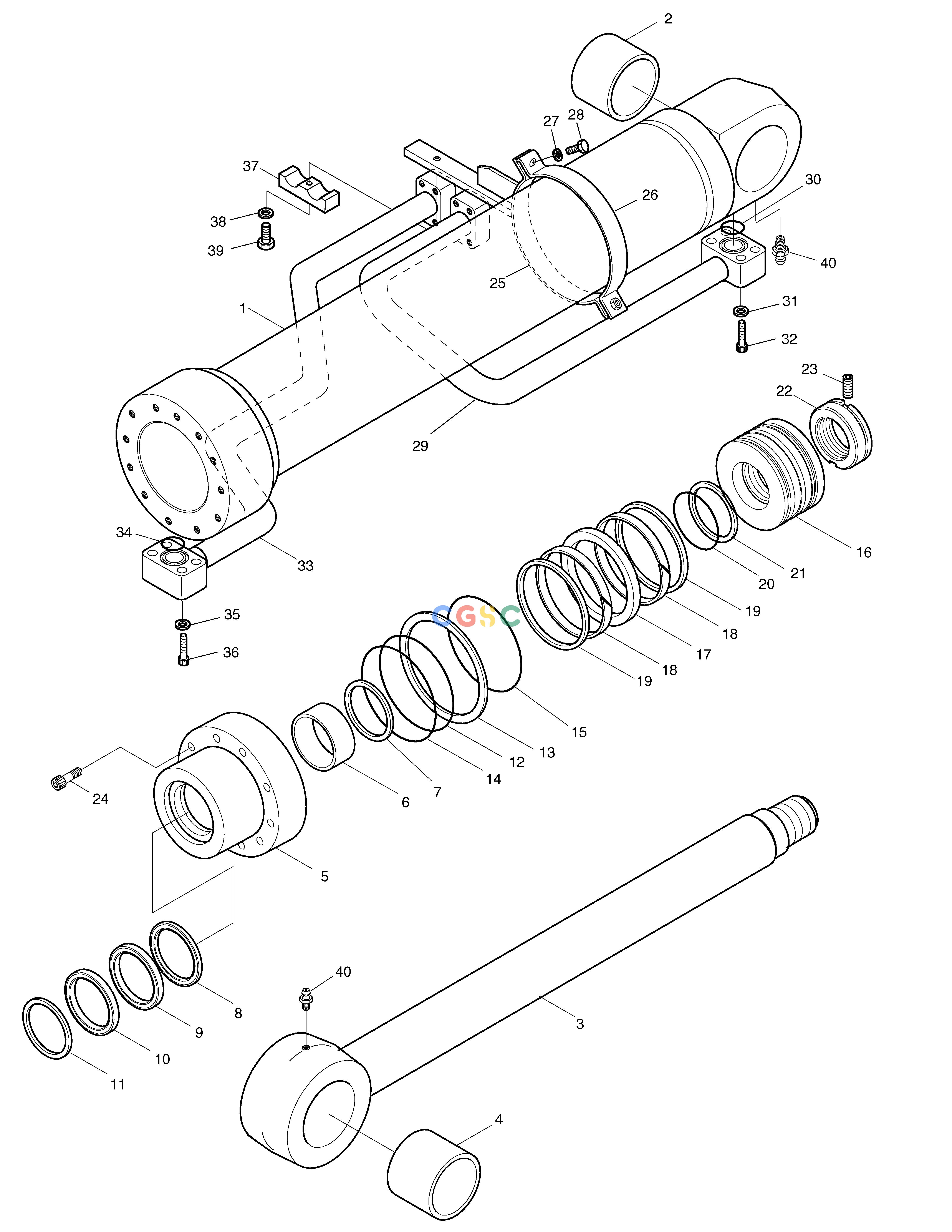 斗山零件查询BOOM CYLINDER-L.H. SOLAR 330LC-V Doosan parts catalog online