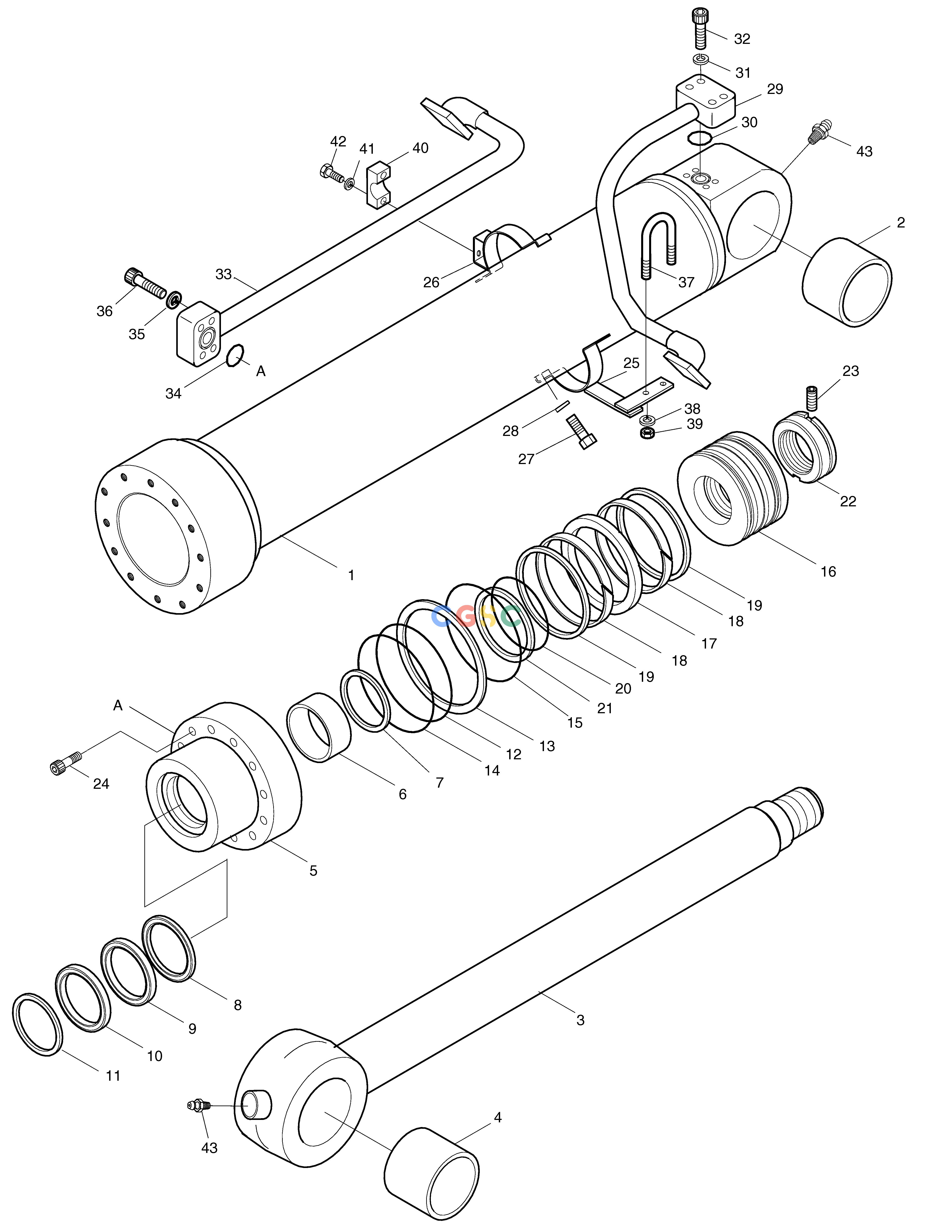 斗山零件查询BUCKET CYLINDER SOLAR 330LC-V Doosan parts catalog online