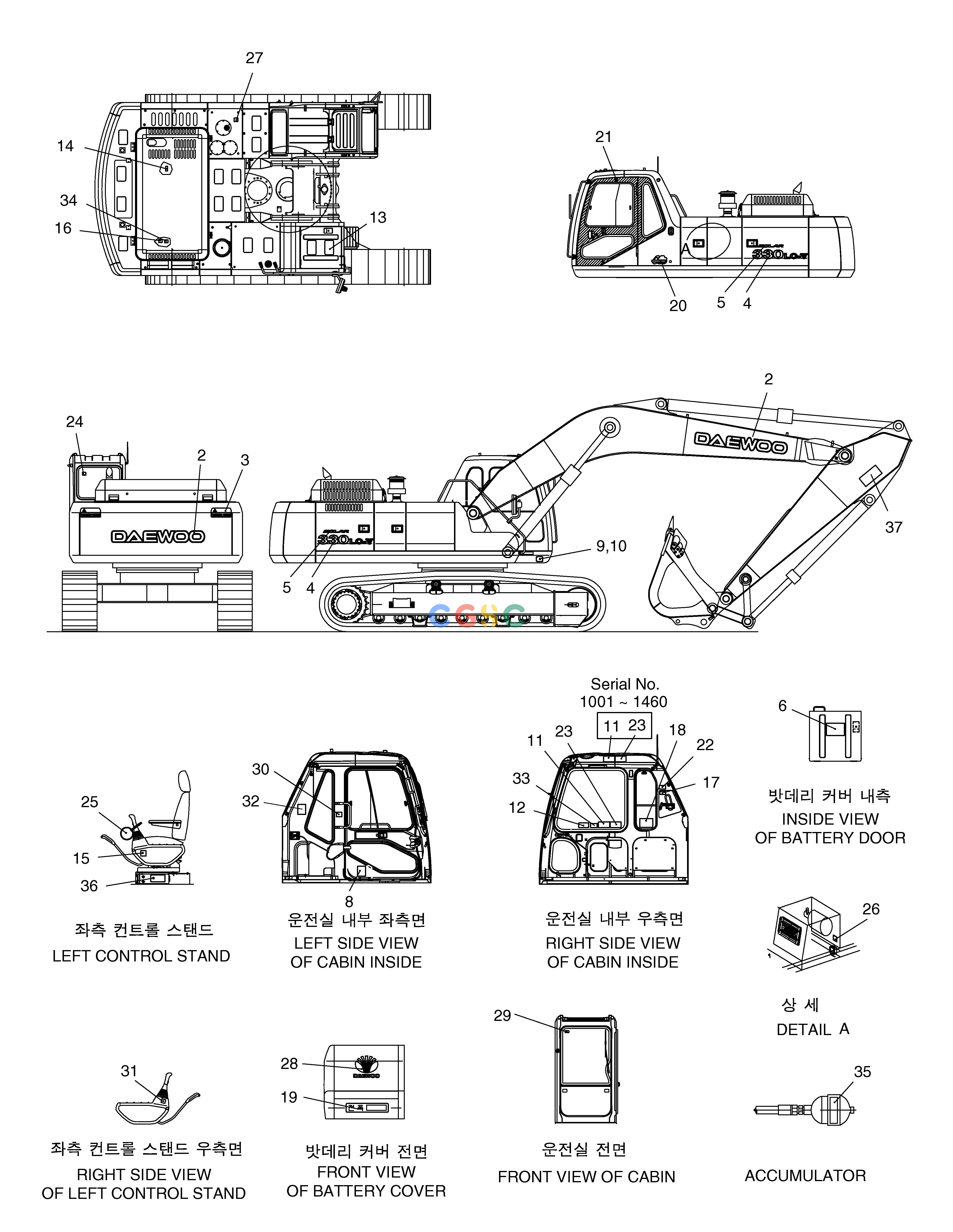 斗山零件查询NAME PLATE-KOREAN SOLAR 330LC-V Doosan parts catalog online