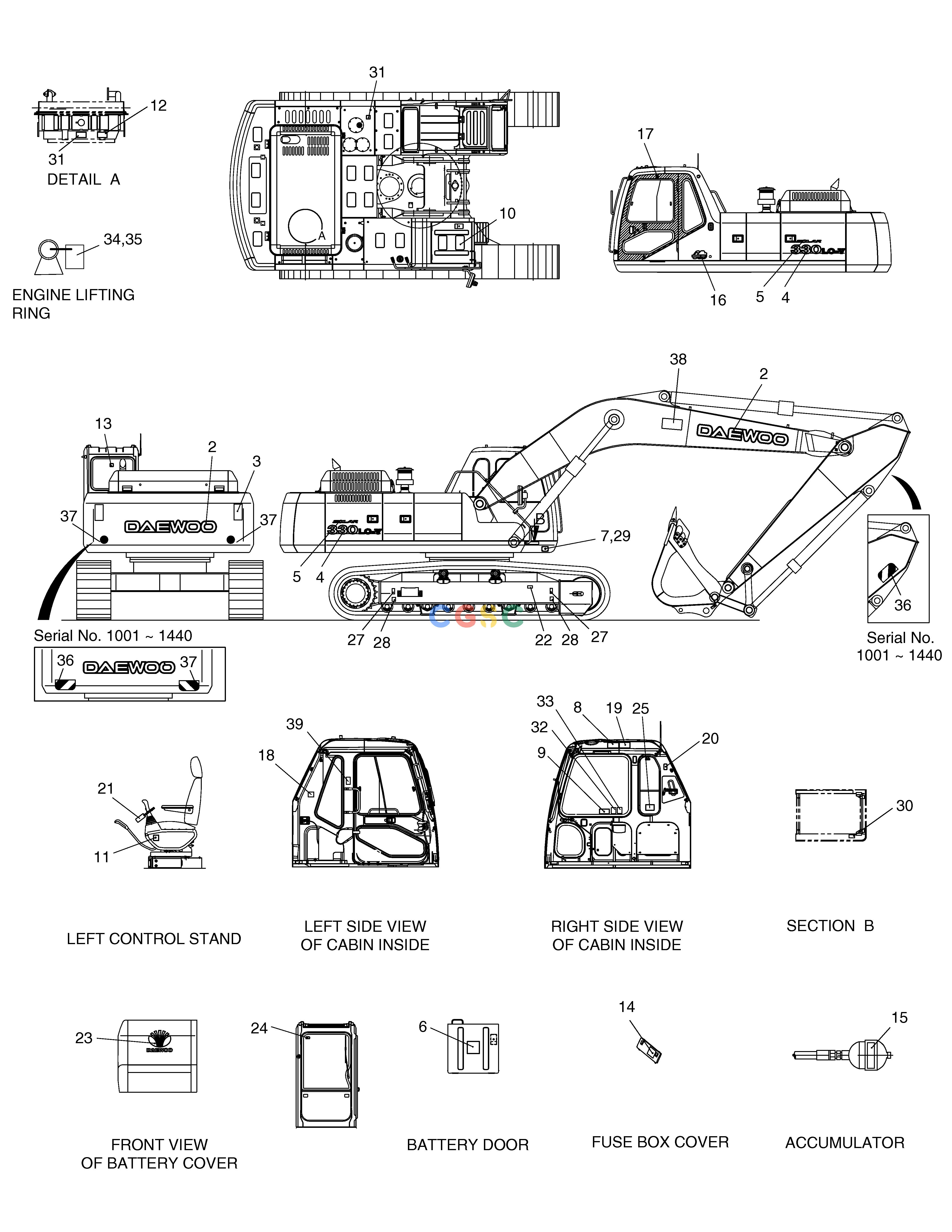 斗山零件查询NAME PLATE-EUROPE SOLAR 330LC-V Doosan parts catalog online