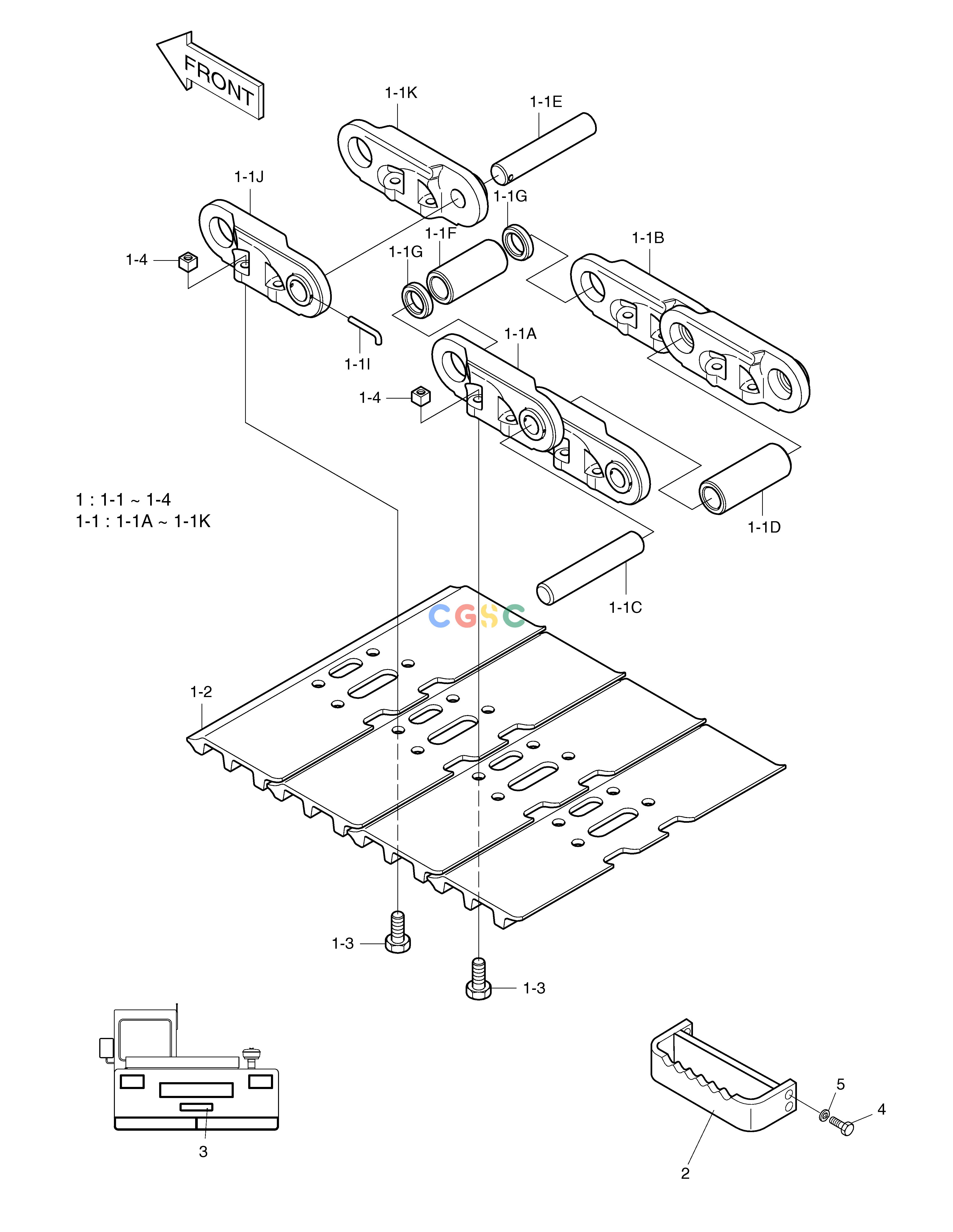 斗山零件查询TRACK SHOE-800mm SOLAR 330LC-V Doosan parts catalog online