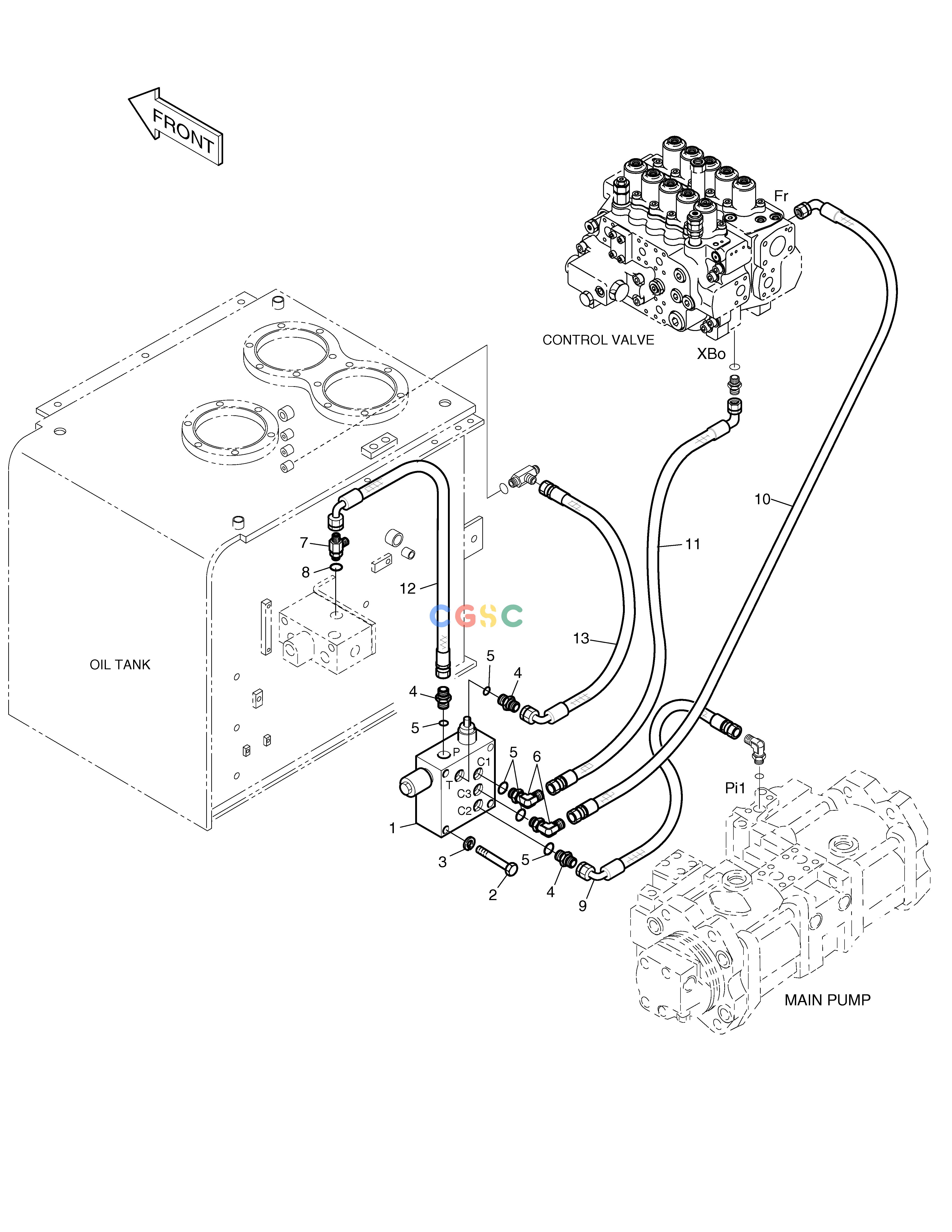 斗山零件查询PILOT PIPING-ONE WAY SOLAR 330LC-V Doosan parts catalog online