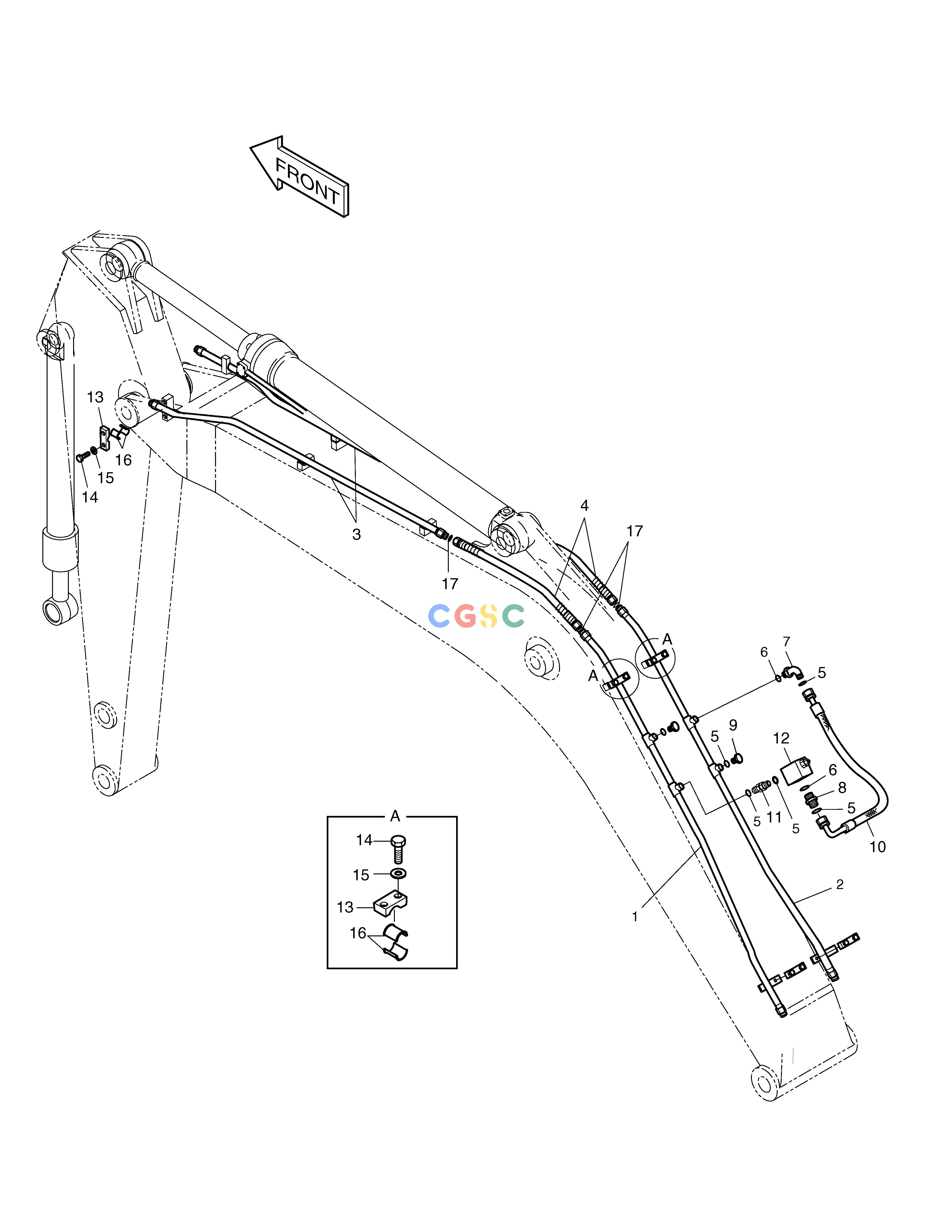 斗山零件查询BOOM PIPING-ONE WAY SOLAR 330LC-V Doosan parts catalog online